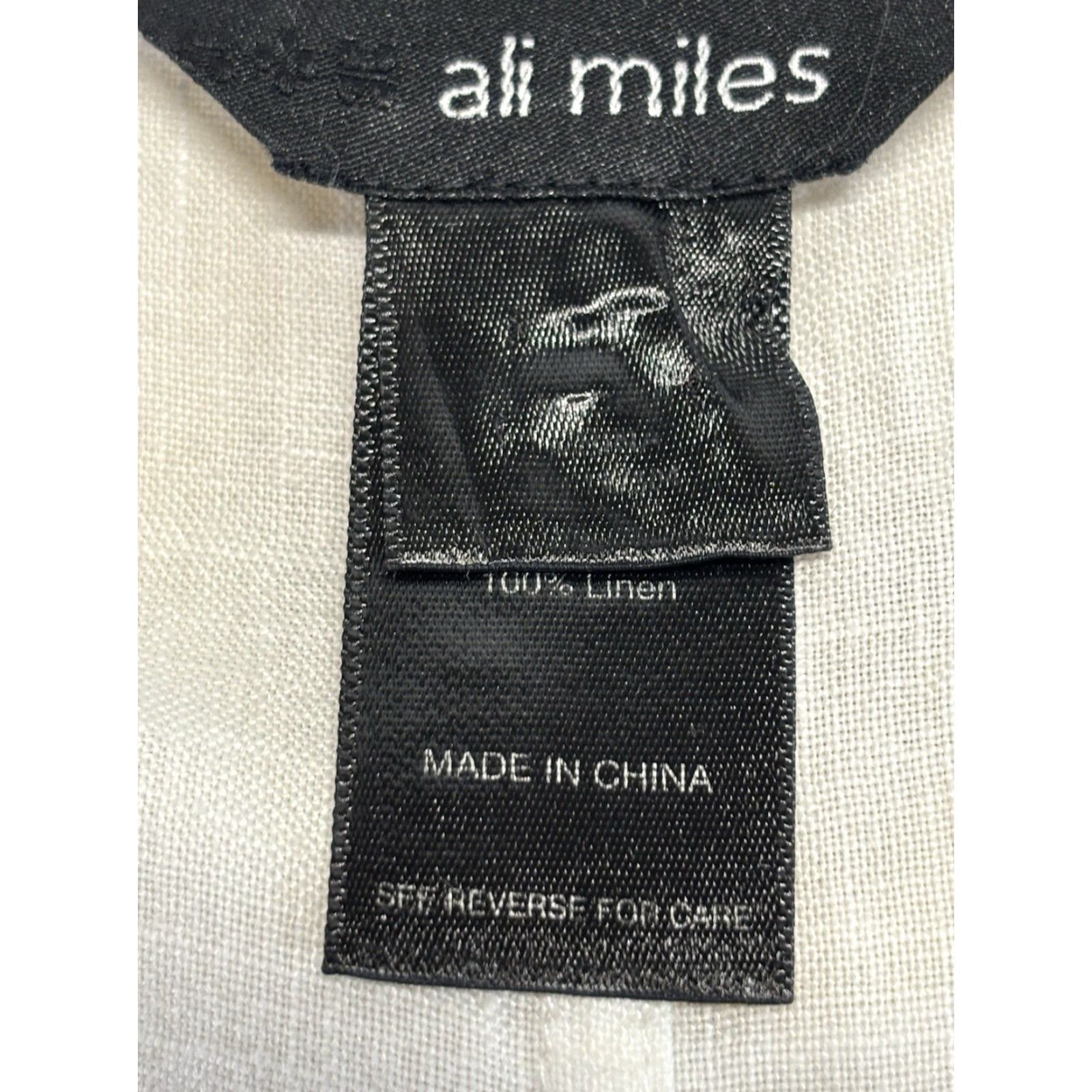 Vintage Ali Miles Linen Tunic Shirt Womens XL White Breathable Lagonlook Coastal Size XL / US 12-14 / IT 48-50 - 7 Thumbnail