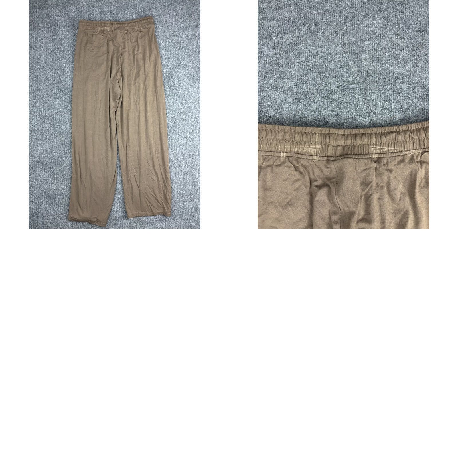 Vintage ODODOS Pants Womens Small Brown Wide-Leg Lounge Stretch Drawstring Pockets Soft Size 28" / US 6 / IT 42 - 8 Thumbnail
