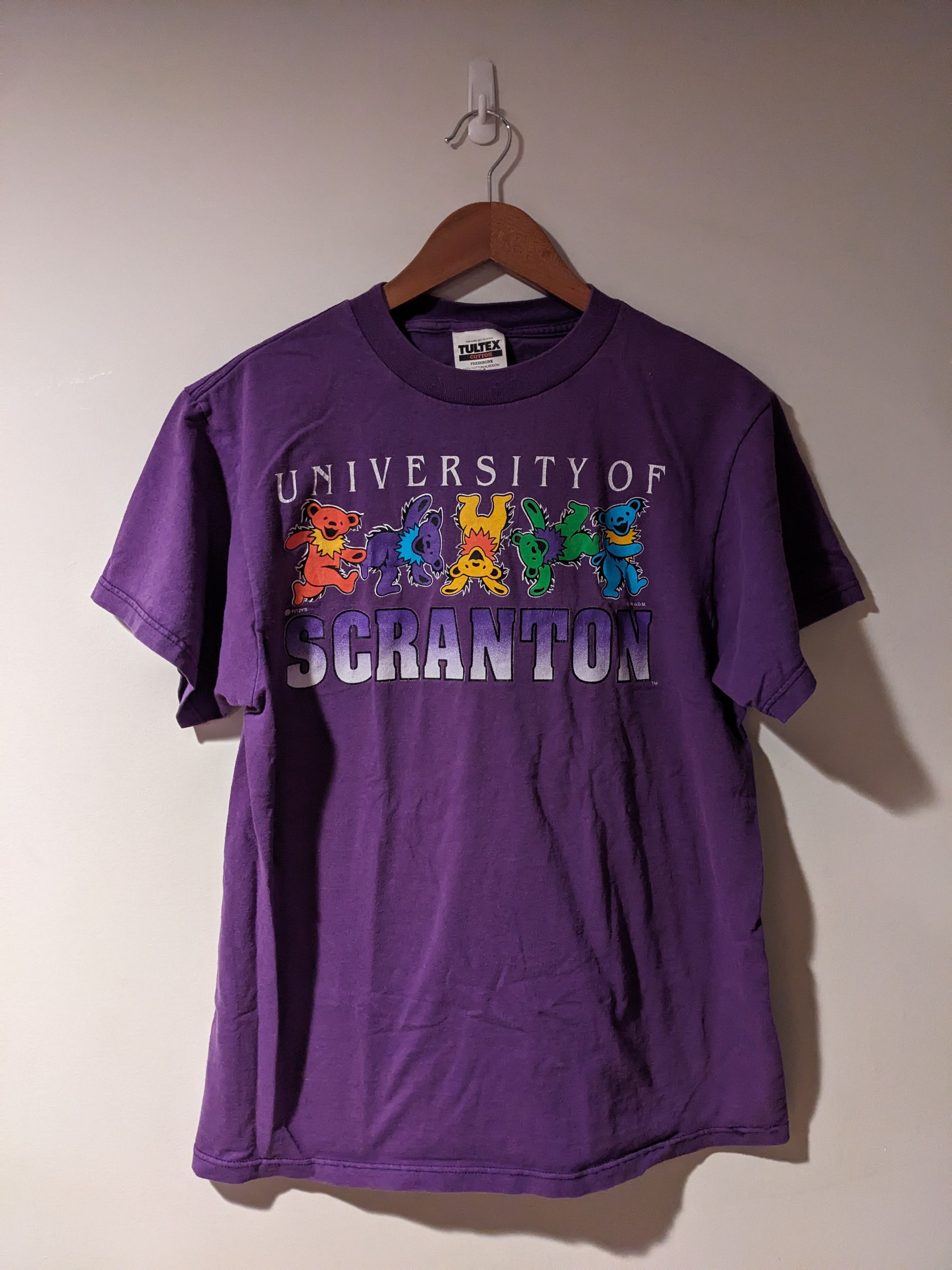 image of 1996 Scranton University Grateful Dead Bears T-Shirt in Purple, Men's (Size Medium)