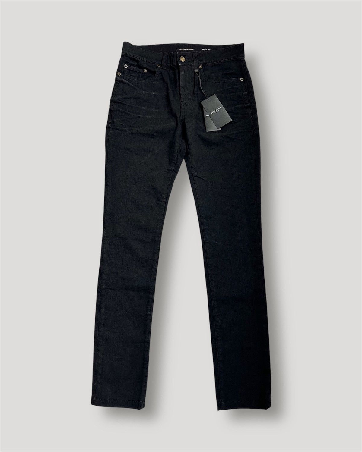 Saint Laurent Paris *NEW* SAINT LAURENT $860 SS20 Silver Coated Skinny Jeans D24 Size US 28 / EU 44 - 3 Thumbnail