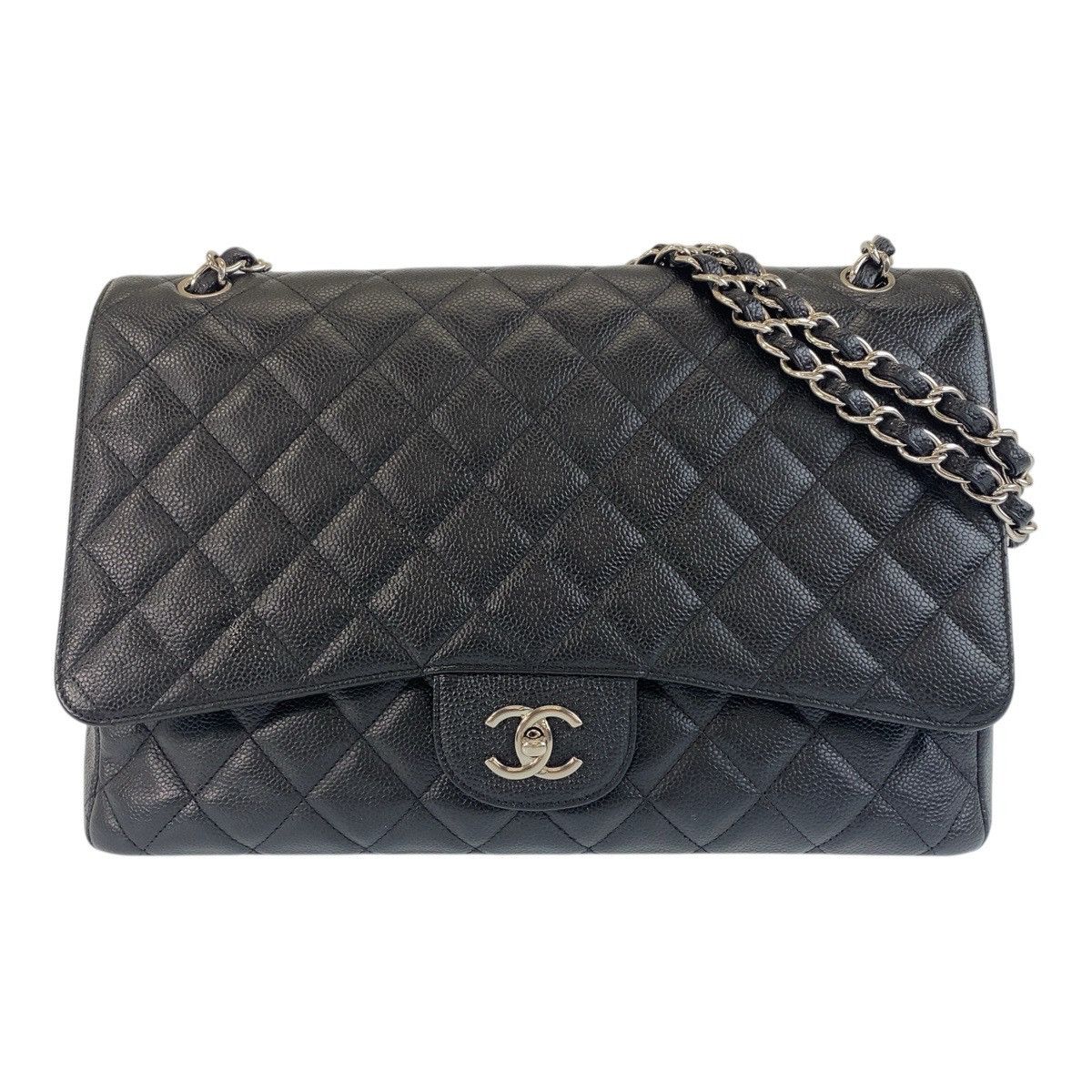 Chanel Chanel Matelasse34 Caviar Skin Chain Shoulder Bag Leather Shoulder Bag in Black, Women's