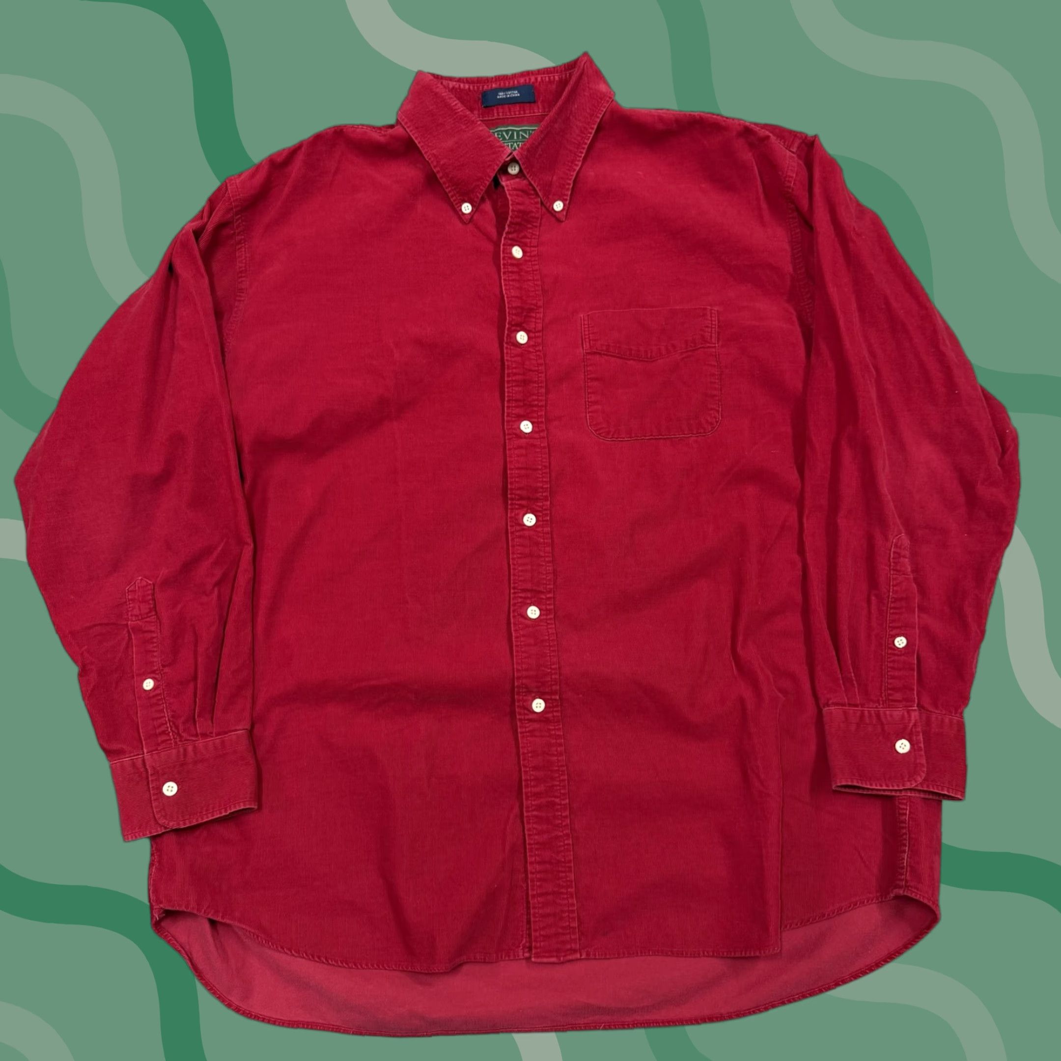 Vintage Kevin's Plantation Collection Shirt Mens XL Red Corduroy Button Long Sleeve Size US XL / EU 56 / 4 - 1 Thumbnail