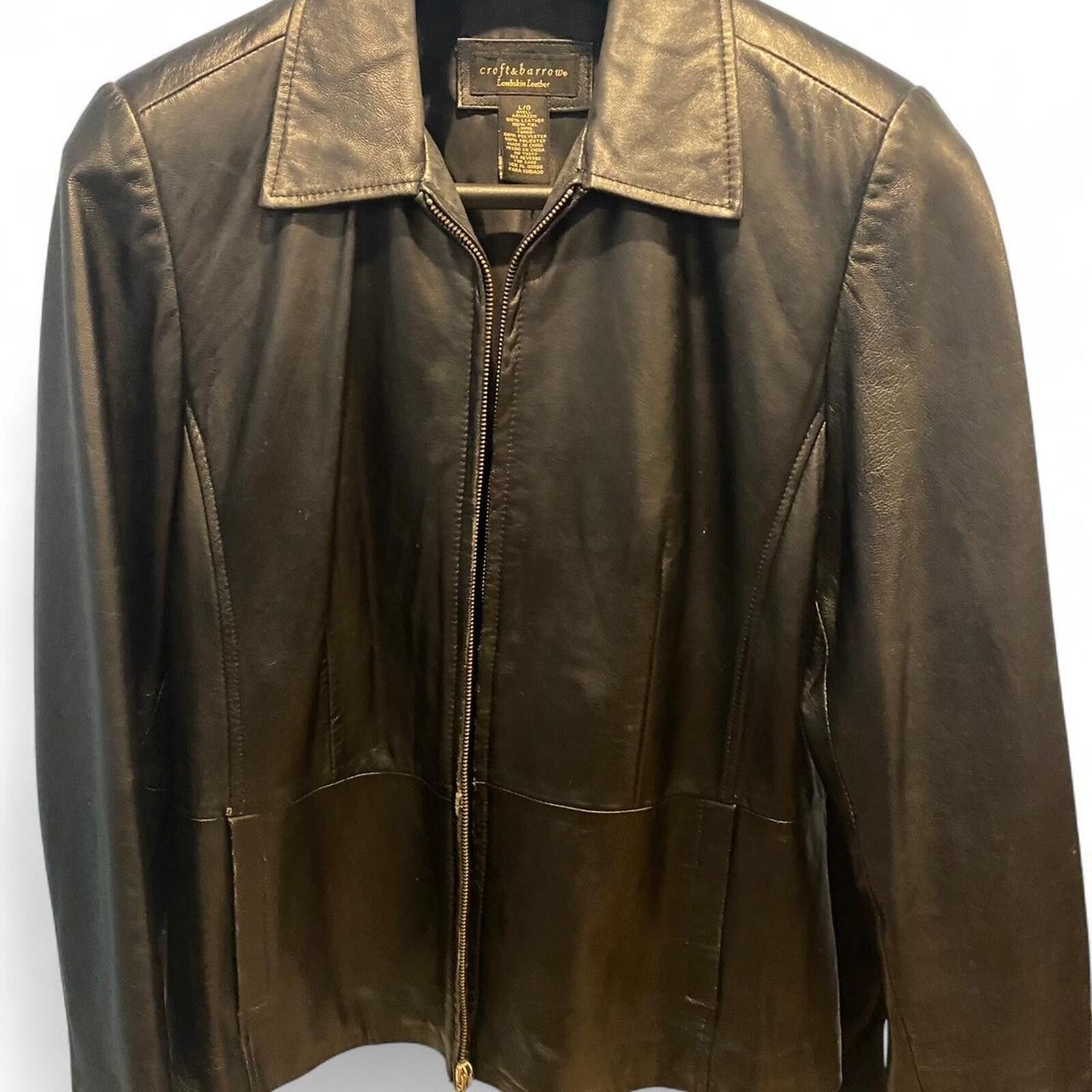 Croft & Barrow Croft & Barrow Gold Trim Lambskin Leather Jacket Size Large Size US L / EU 52-54 / 3 - 3 Thumbnail