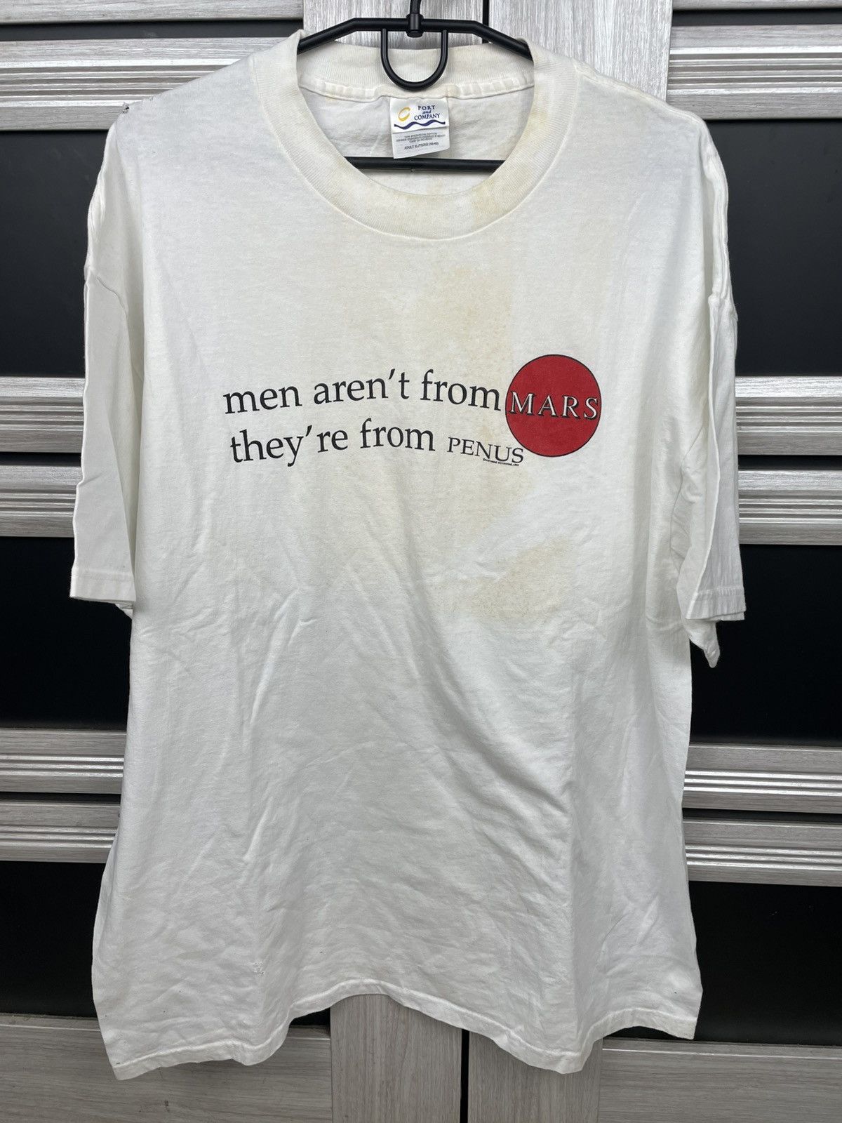 Vintage Vintage 1999 Men Aren’t From Mars They’re From Penus T Shirt Size US XL / EU 56 / 4 - 1 Thumbnail