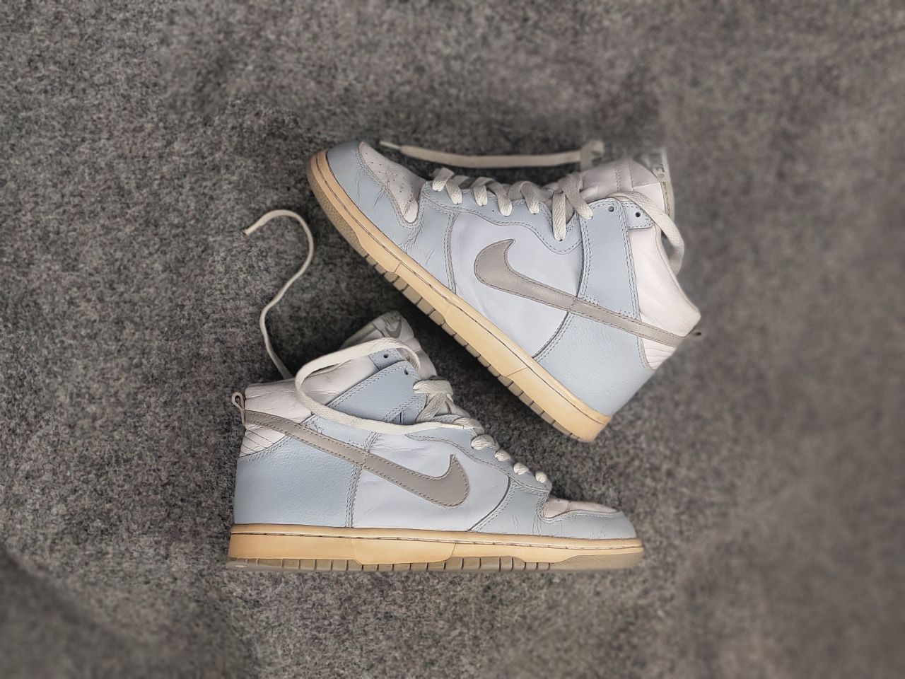 Nike Vintage 2005 Nike Dunk High Blue Gray Leather Sneakers Size US 8 / IT 38 - 1 Thumbnail