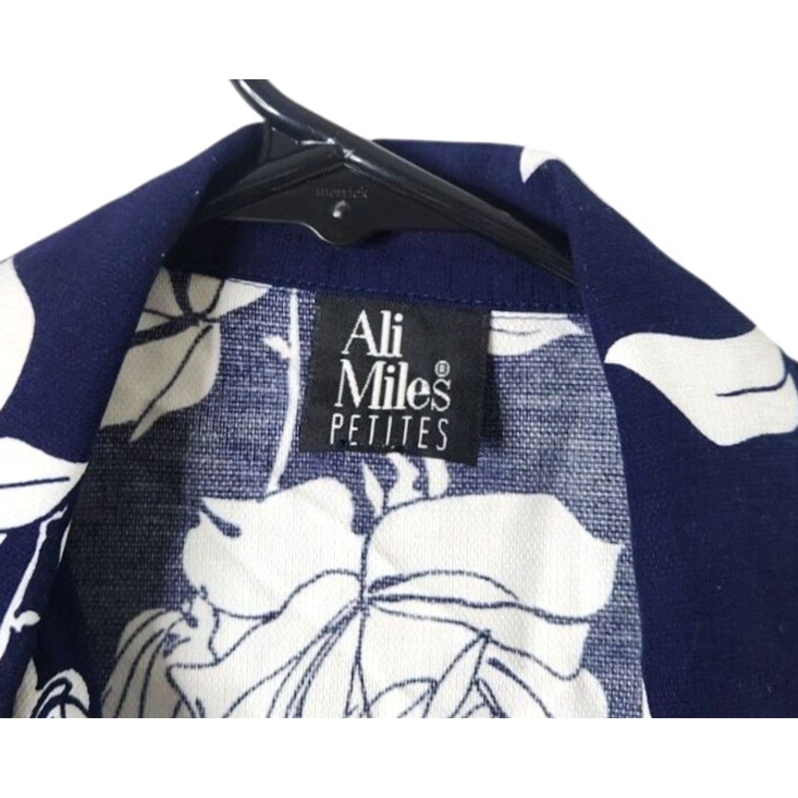 Vintage Ali Miles Top Shirt Floral Navy Petite S Size S / US 4 / IT 40 - 4 Thumbnail