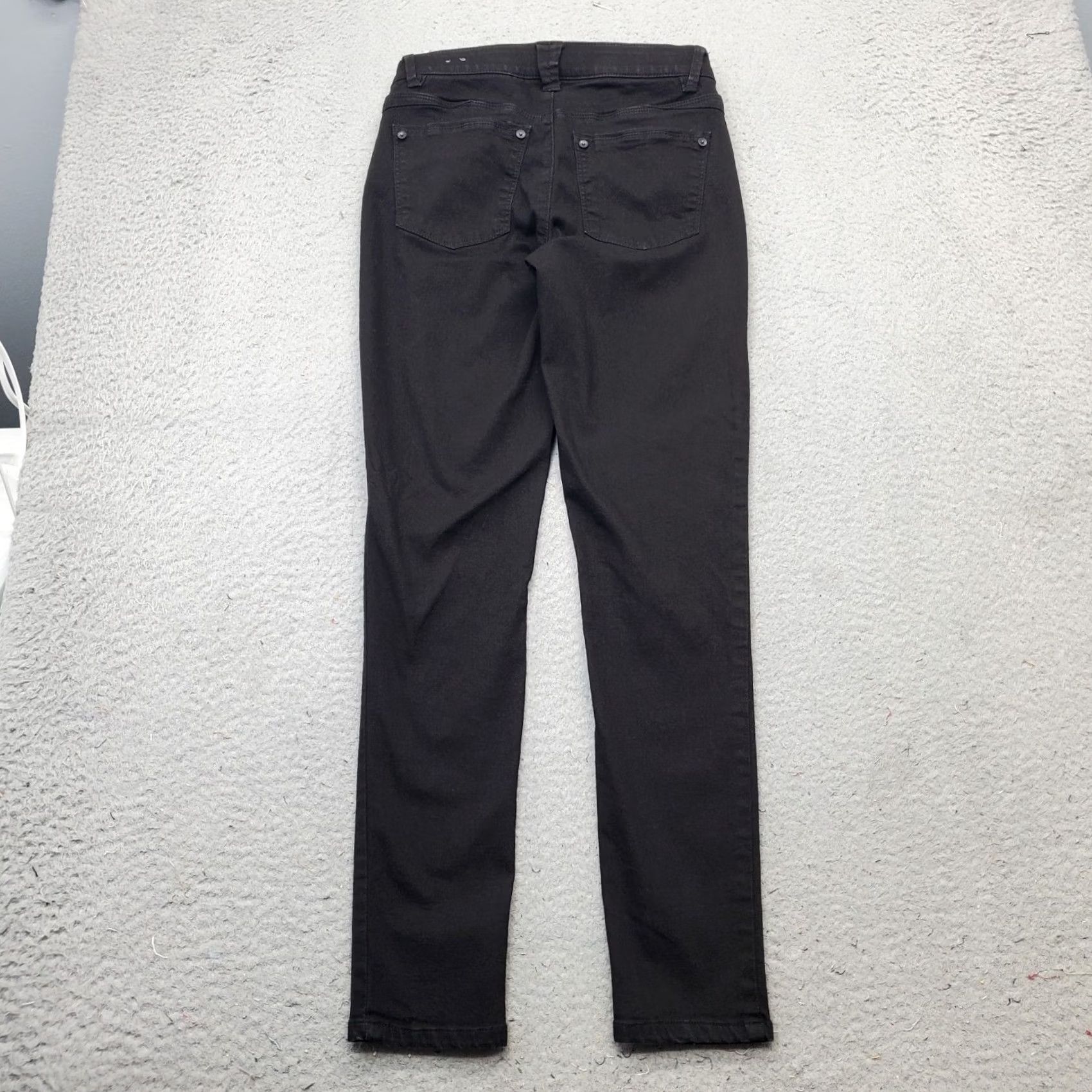 Vintage Wit & Wisdom Jeans Womens 00 Black Denim Stretch Americana Skinny Leg Streetwear Shirt Size 24" / US 00 / IT 34 - 2 Thumbnail
