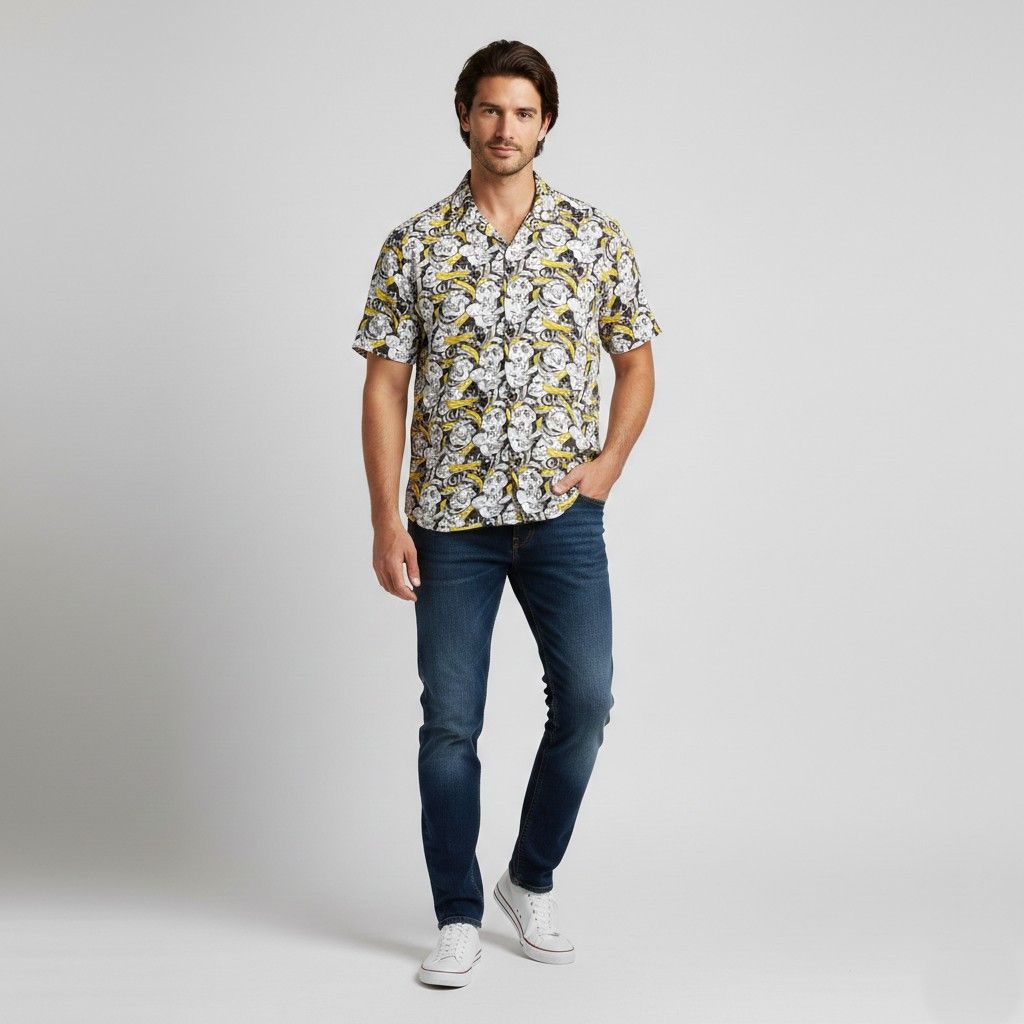 Vailent Vailent Pure Men L Casual Shirt White Viscose Sun 3711 Size US L / EU 52-54 / 3 - 1 Thumbnail