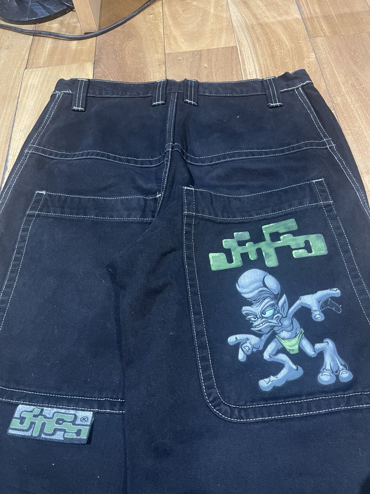 JNCO Vintage black Jnco trog 34x30 Jeans Y2K surfwear SK8 Size US 34 / EU 50 - 9 Thumbnail