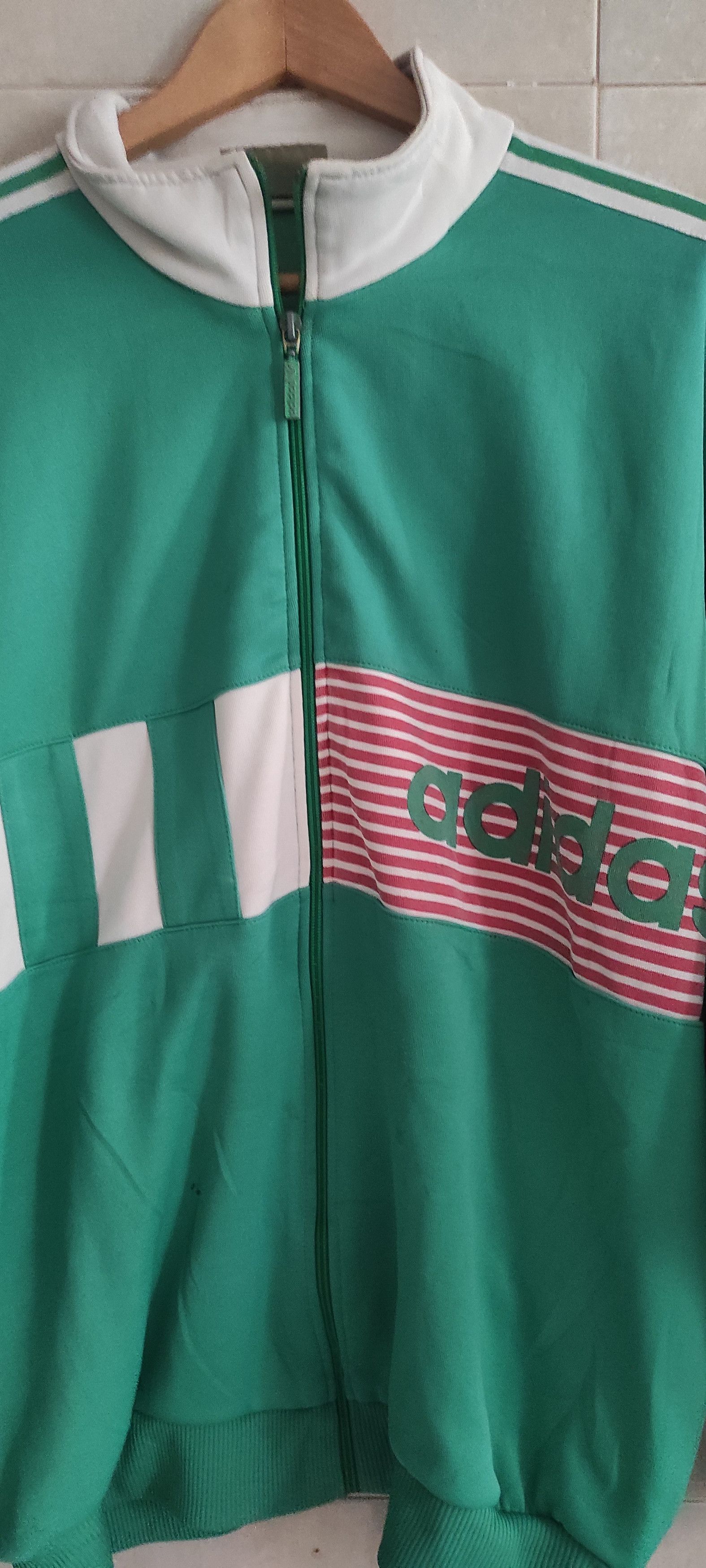 Adidas × Vintage Vintage 1970's Adidas Green Men's Track Jacket Size Size US XL / EU 56 / 4 - 3 Thumbnail