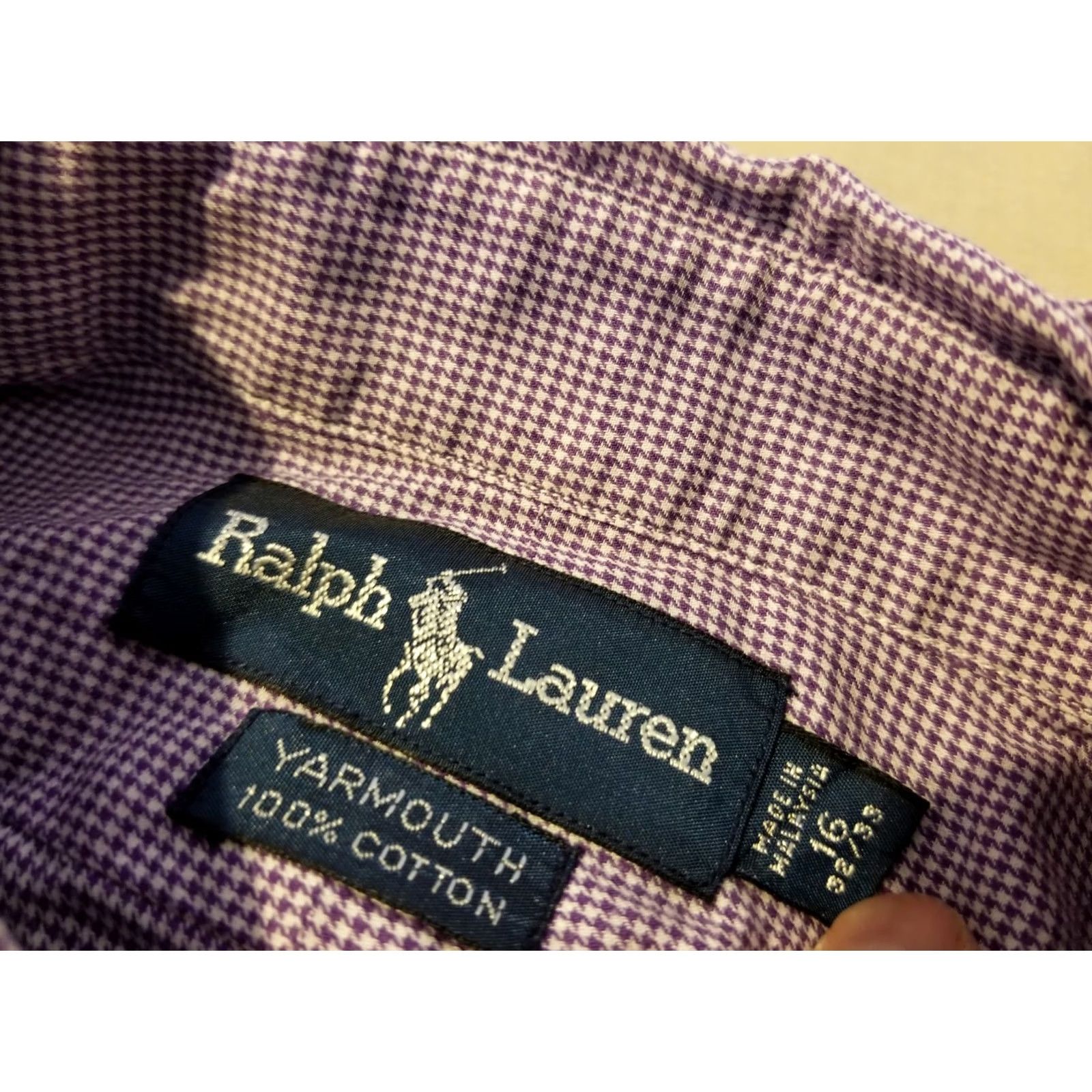 Polo Ralph Lauren Polo Ralph Lauren Dress Shirt Mens 16 32 33 Purple Button Cotton Classic Size 42R - 3 Thumbnail