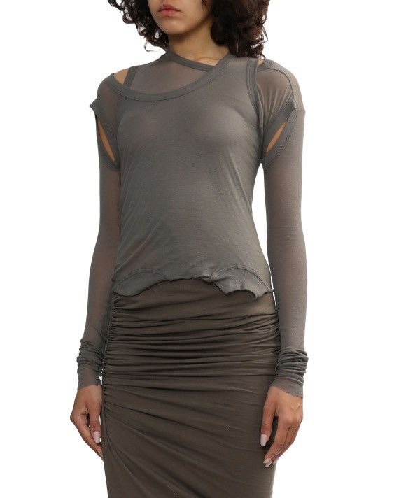 Rick Owens Last Size Rick Owens Cropped Banana Tee in Grey Size S / US 4 / IT 40 - 2 Thumbnail