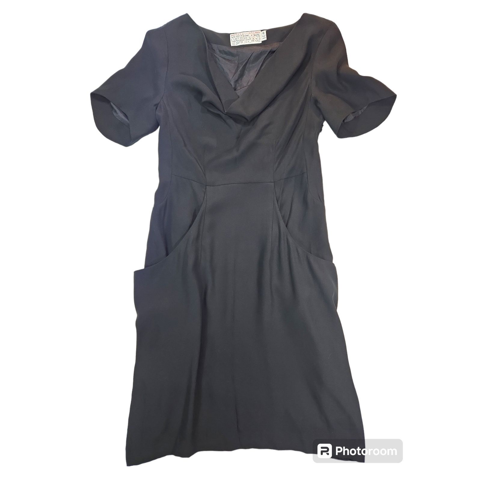 Shipley & Halmos Shipley & Halmos | Black, 100% Silk, Cowl Neck Dress | 6 Size M / US 6-8 / IT 42-44 - 2 Thumbnail