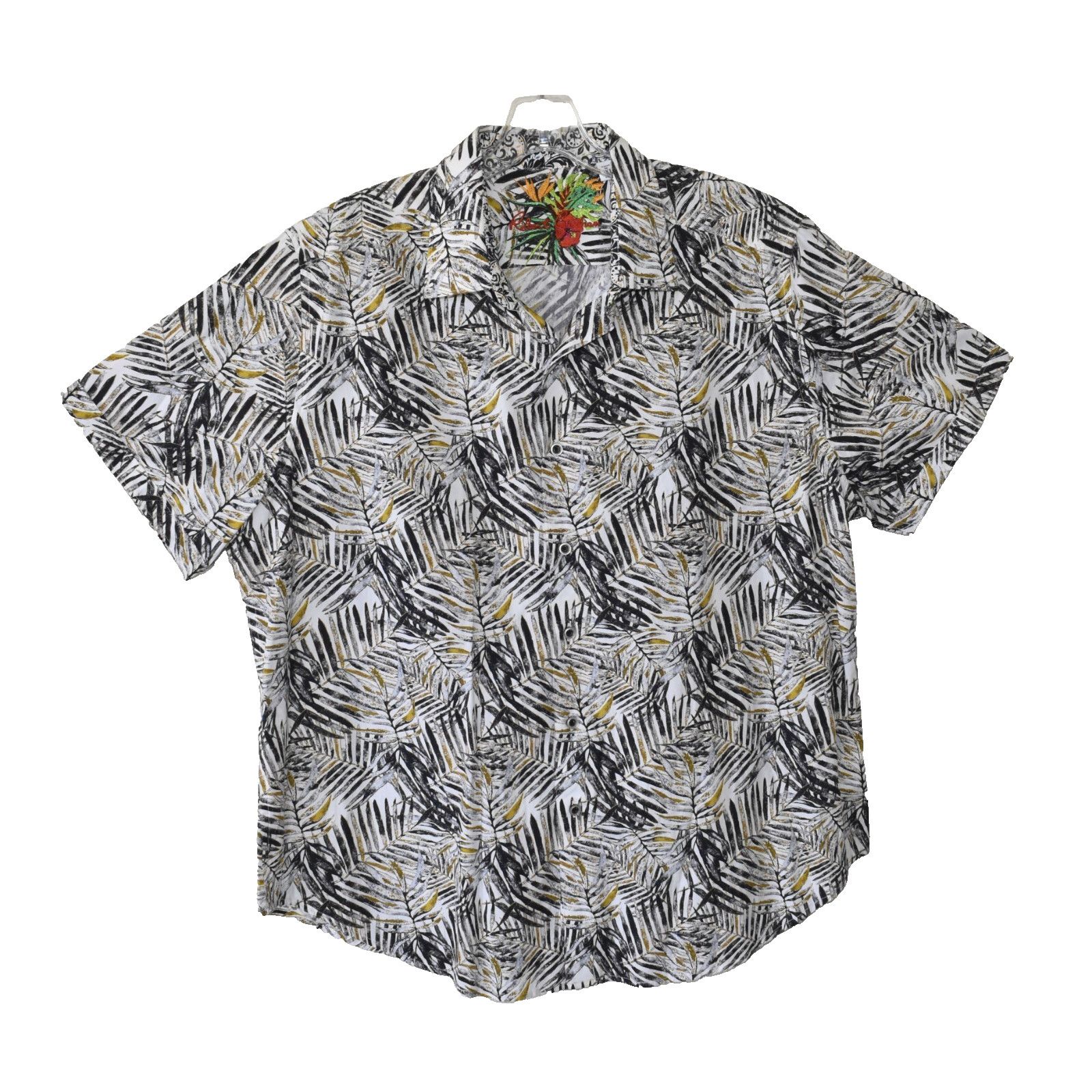 Robert Graham ROBERT GRAHAM White Short Sleeve Button Down Shirt Size 2XL Size US XXL / EU 58 / 5 - 2 Thumbnail