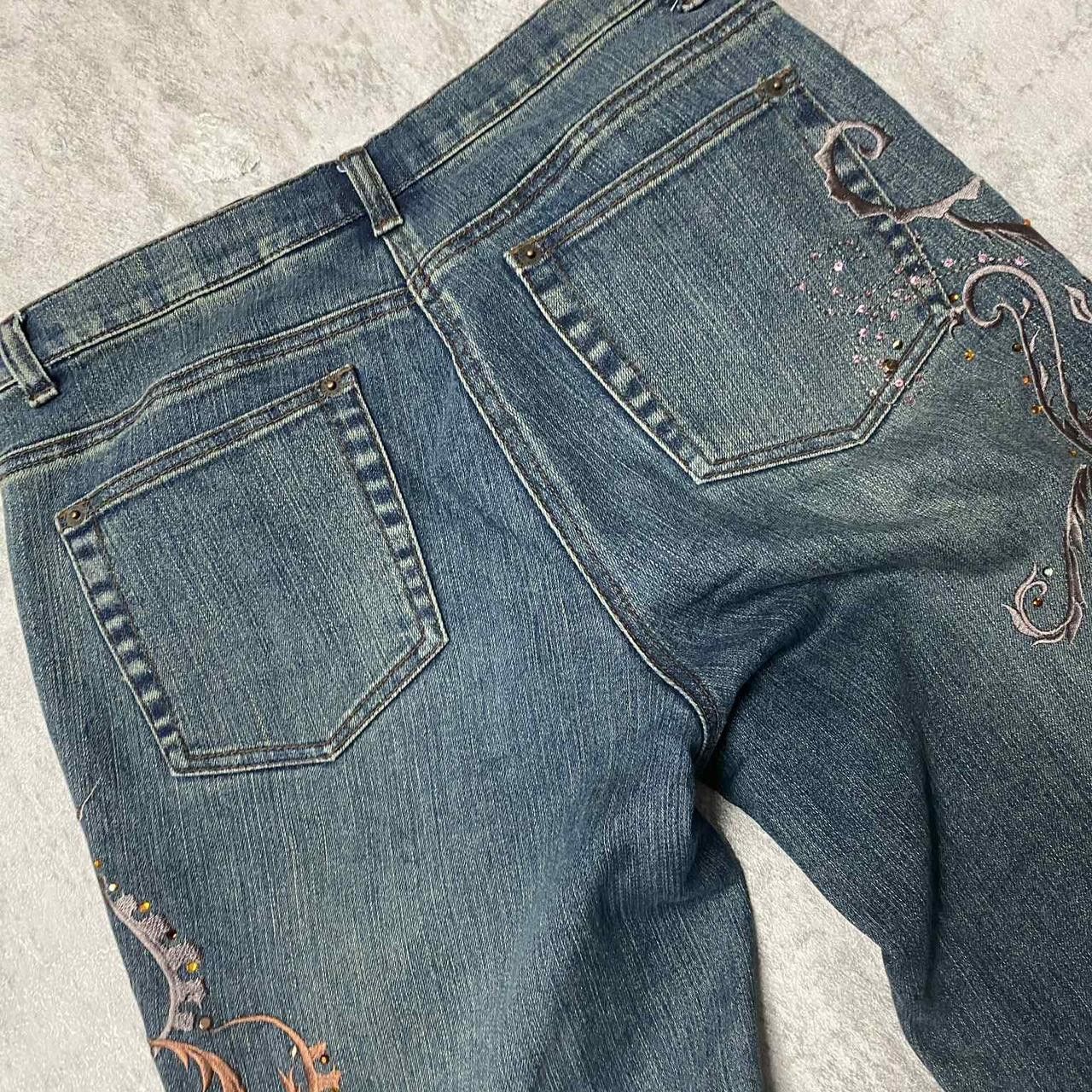 Other Y2K embroidered low-rise jeans with stretchy waistband Size 32" / US 10 / IT 46 - 3 Thumbnail