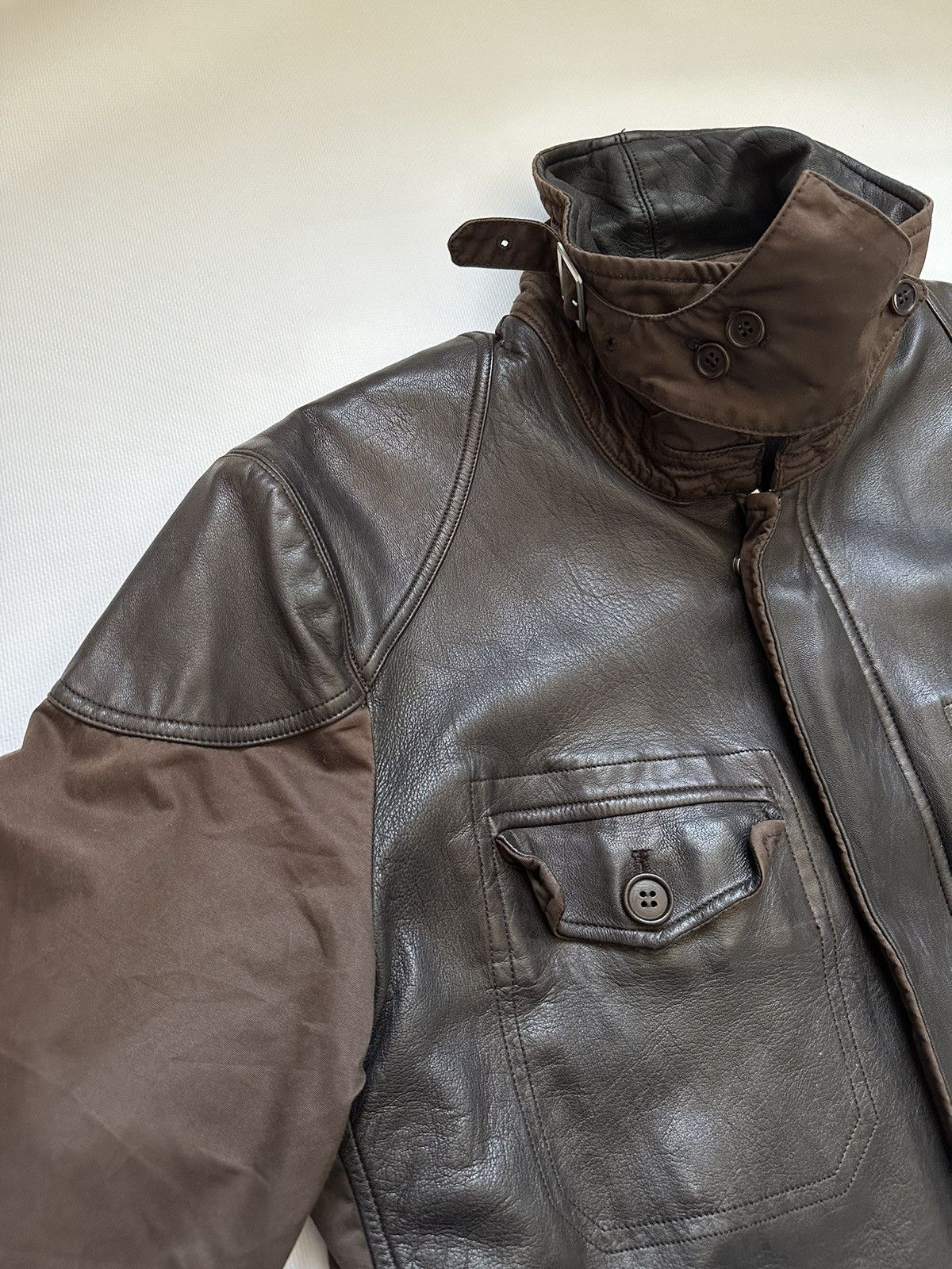 Vintage 2005AW C.P.COMPANY MADE IN ITARY LEATHER SWITCHING COAT Size US M / EU 48-50 / 2 - 8 Thumbnail