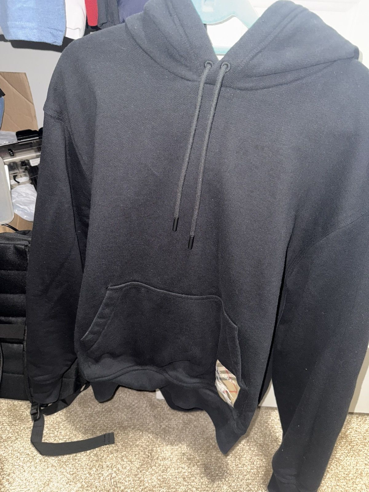 Burberry Check Label Cotton Hoodie Size US XL / EU 56 / 4 - 2 Thumbnail