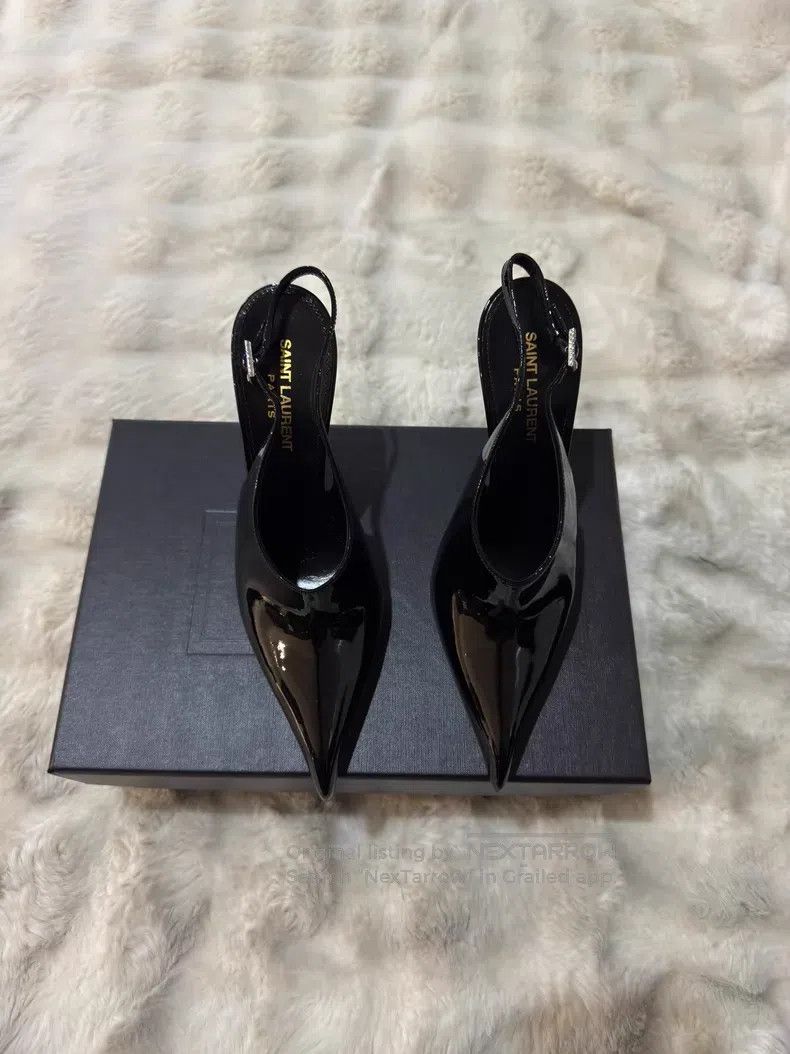 Saint Laurent Paris Saint Laurent Paris Crystal Rhinestone Patent Leather Poin Size US 7 / IT 37 - 5 Thumbnail
