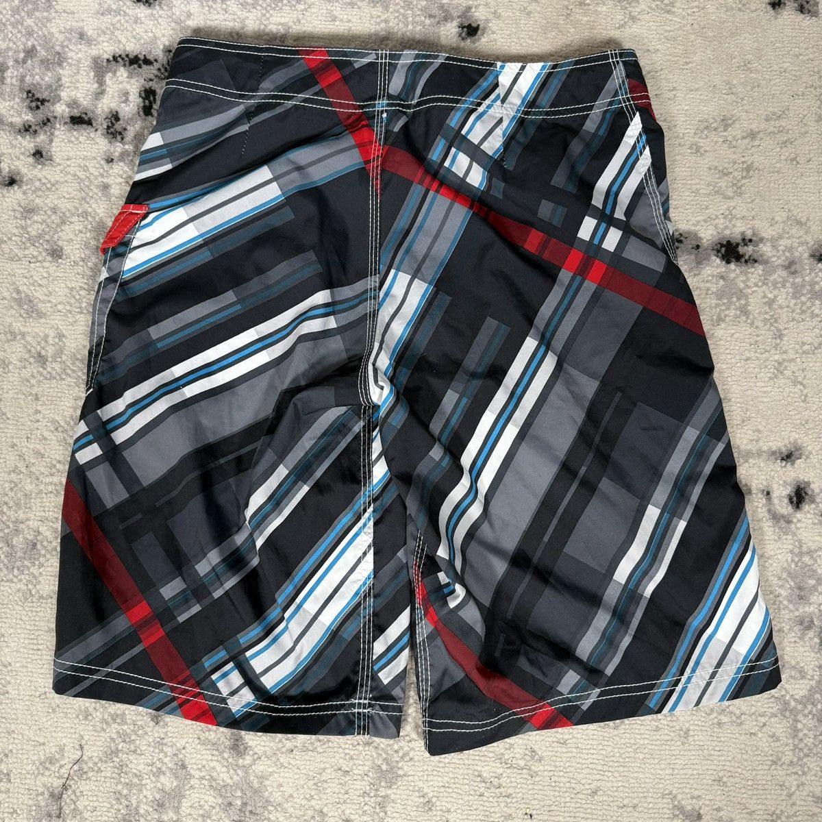 Oakley Y2K Oakley Red Blue Gray Stripes Board Shorts Size US 30 / EU 46 - 2 Thumbnail