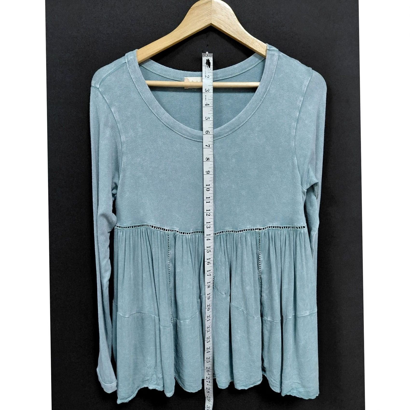 Vintage altard state Top Womens S Blue BAE Rayon Long Sleeve Solid Scoop Neck Women Size Size S / US 4 / IT 40 - 5 Thumbnail