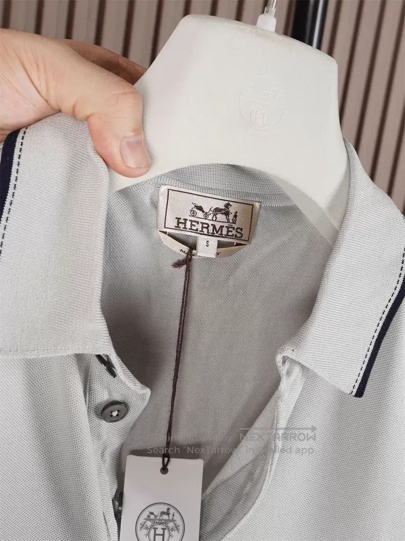 Hermes Hermes Light Bean Sauce Color Short Sleeve Polo Size US S / EU 44-46 / 1 - 3 Thumbnail
