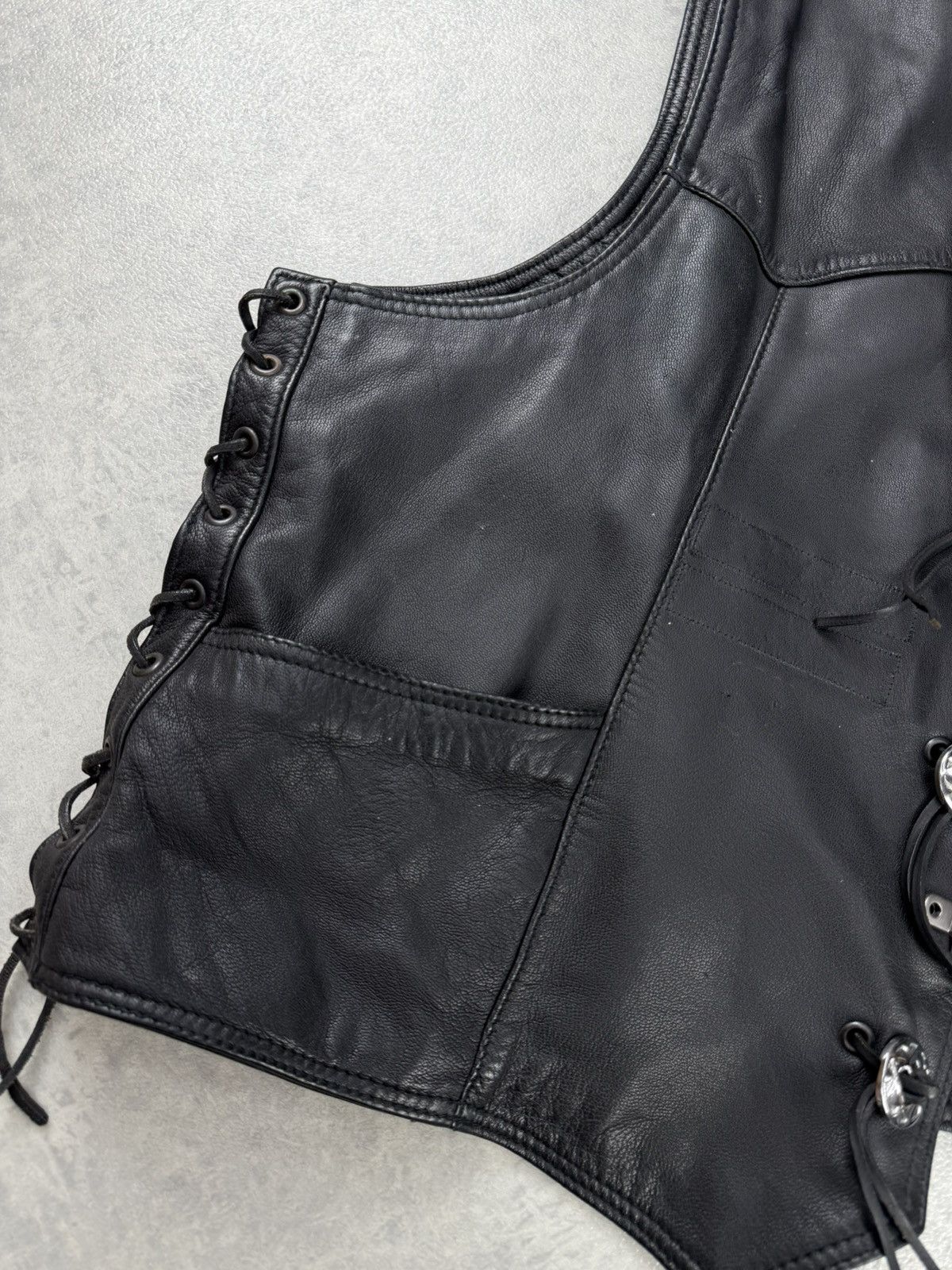 Vintage Spirit Motors Leather Vest Black Biker Motorcycle Size 3XL Size US XXL / EU 58 / 5 - 4 Thumbnail