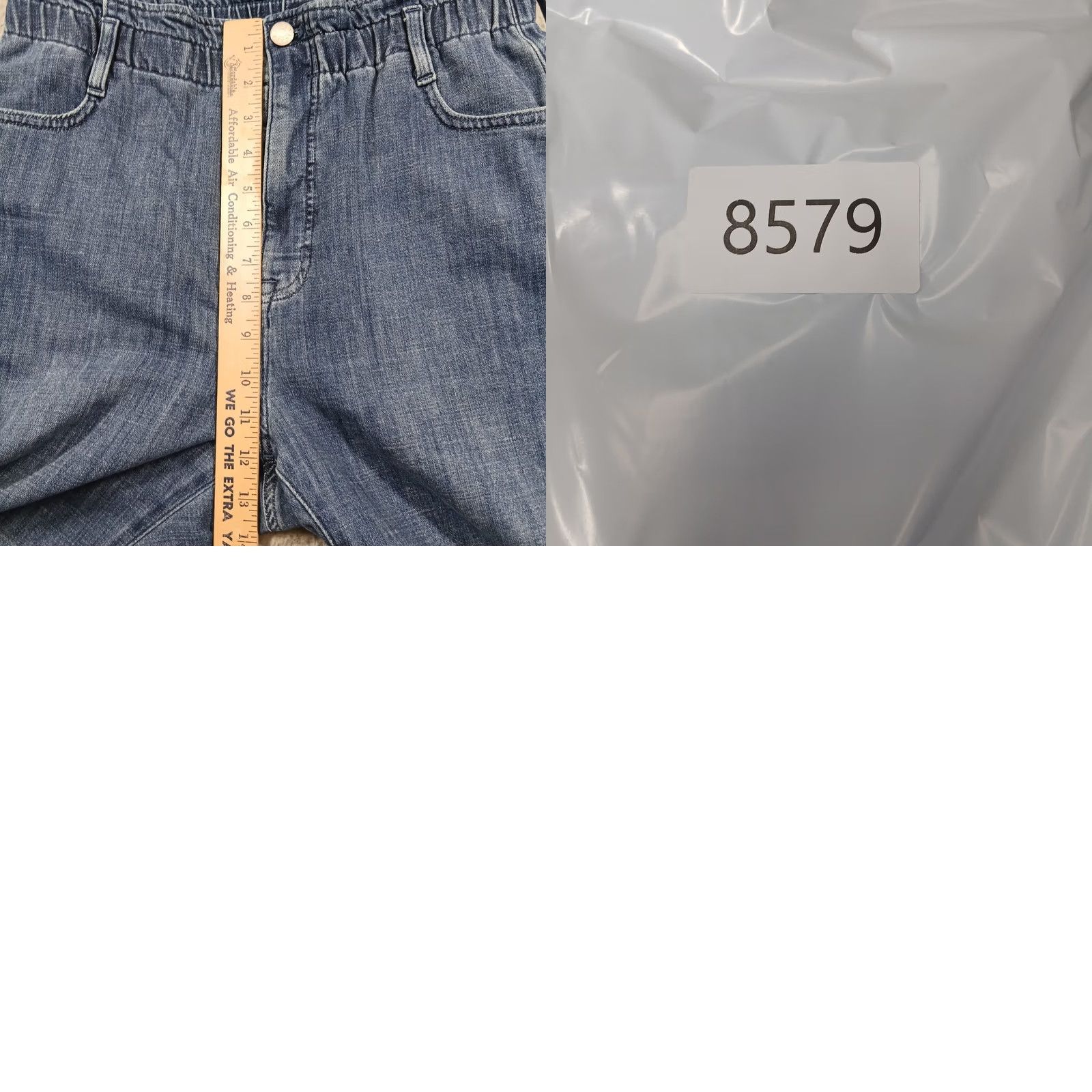 J.Crew VINTAGE not applicable J.CREW Pull-On Wide Leg Denim Trousers Women's 30 Blue Elastic Waist EUC Size 30" / US 8 / IT 44 - 9 Thumbnail