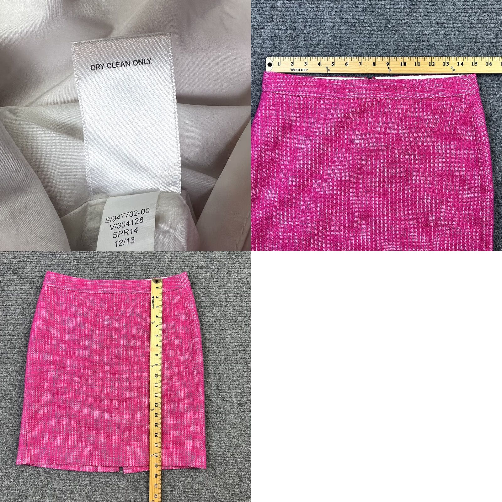 Banana Republic VINTAGE? No. Banana Republic Pink Textured Lined Skirt Womens 6 Short A-Line Slit Dress? Size 28" / US 6 / IT 42 - 8 Thumbnail