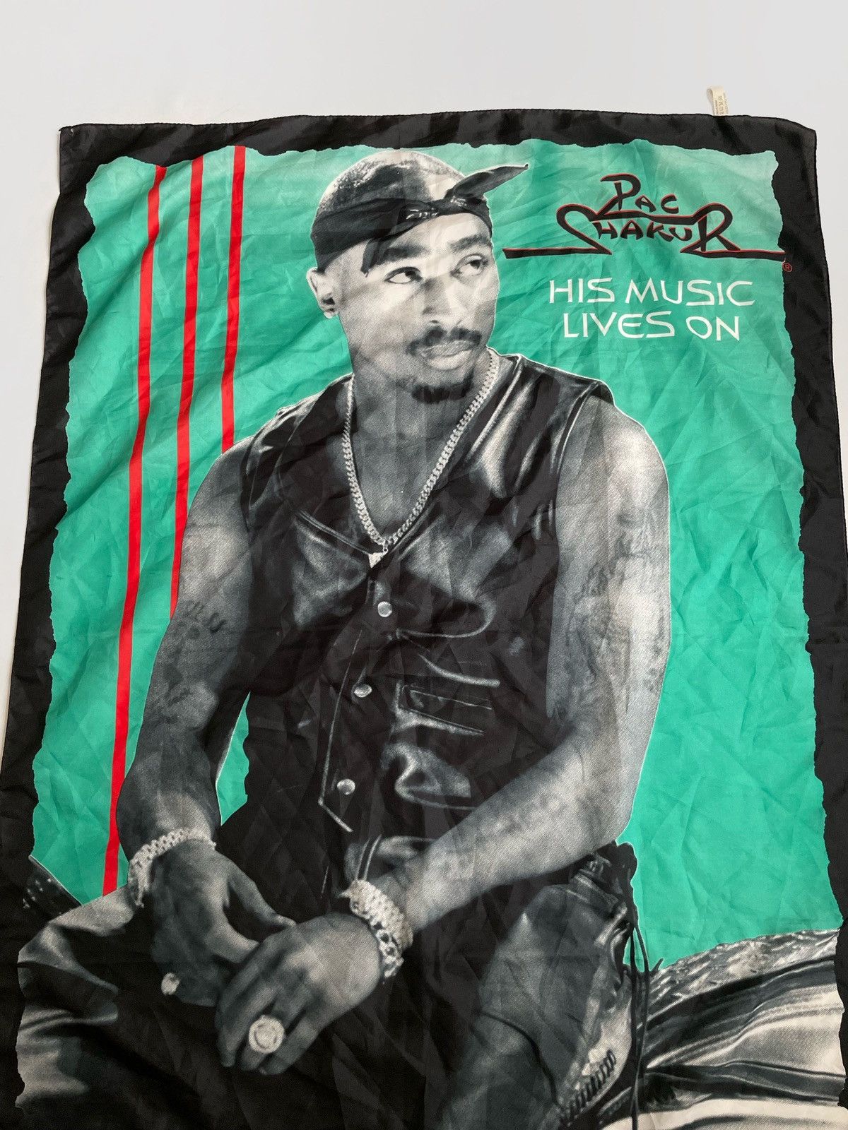 Vintage Vintage 2Pac Shakur scarf 1998 Size ONE SIZE - 3 Thumbnail