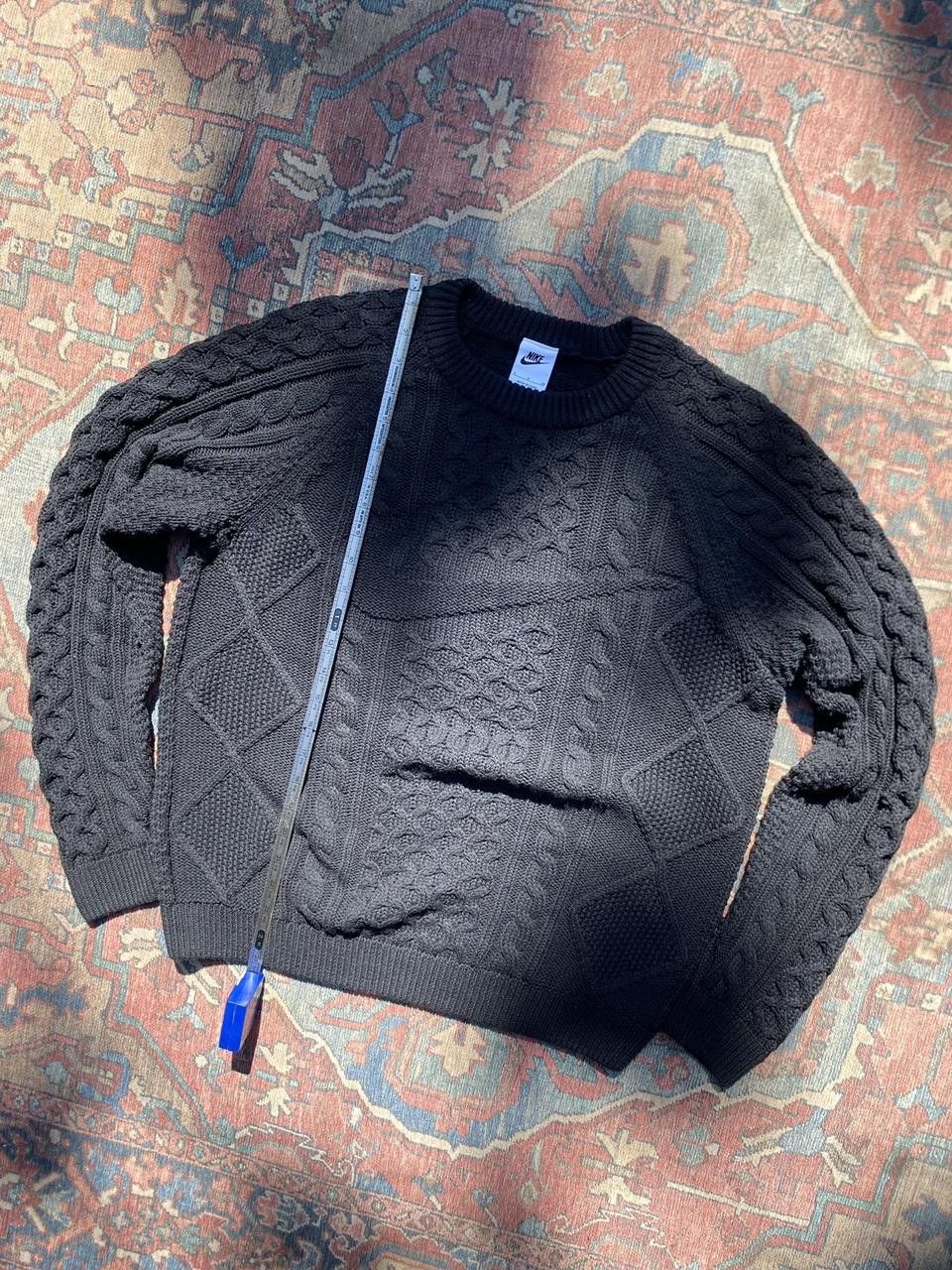 Nike Heavyweight Black Nike Check Logo Crochet Knit Sweater Small Size US S / EU 44-46 / 1 - 1 Thumbnail
