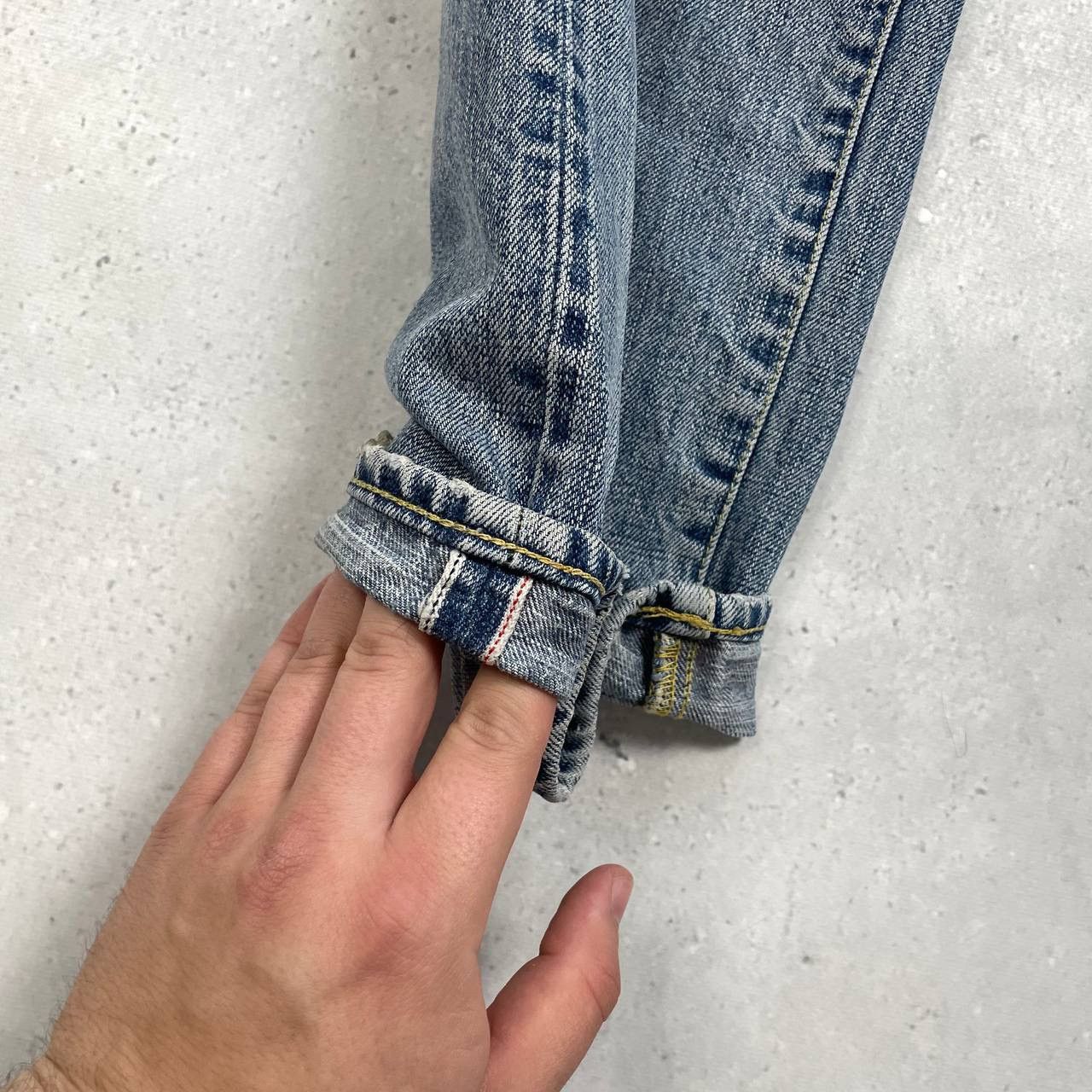 The Duffer of St.George Duffer Selvedge Distressed & Stained Faded Chinch Back Jeans Size US 32 / EU 48 - 9 Thumbnail