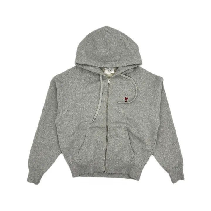 AMI AMIPARIS Heart Logo Embroidered Zip-Up Hoodie -2507 Size US M / EU 48-50 / 2 - 2 Thumbnail