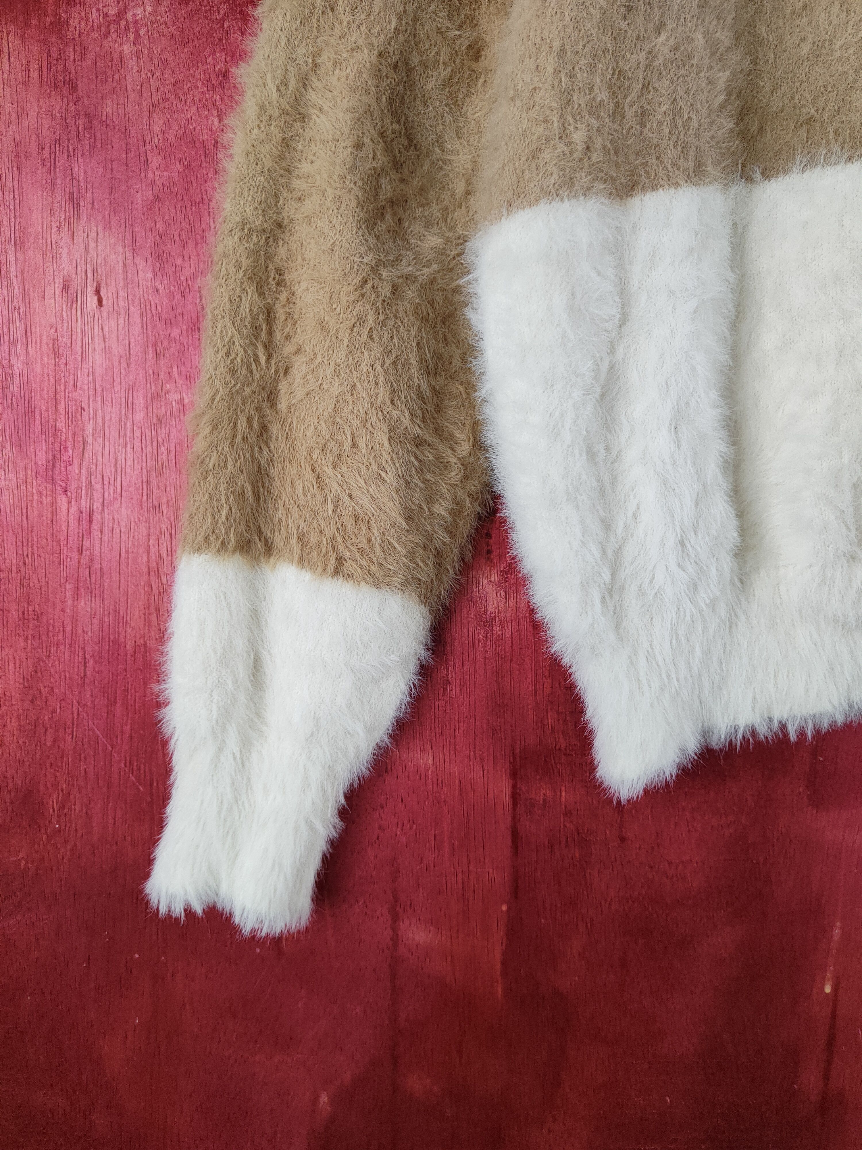 Japanese Brand × Vintage Rope Picnic Brown Shag Shaggy Fur Mohair Knitwear #S2191 Size S / US 4 / IT 40 - 4 Thumbnail