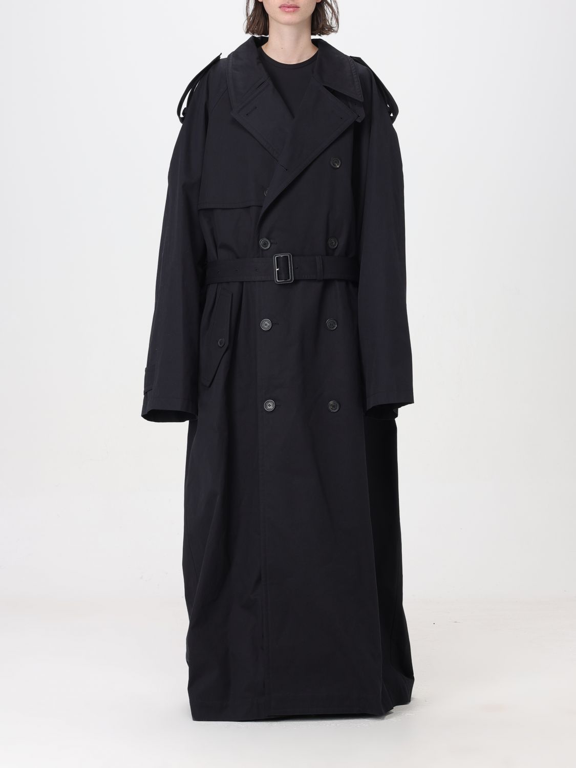 image of Balenciaga Trench Coat Woman Black, Women's (Size XS)