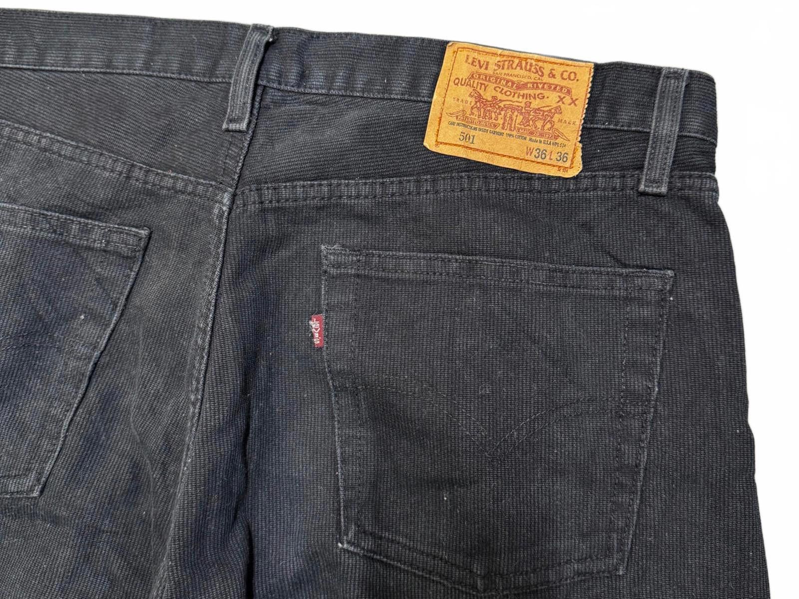 Designer Levi's 501 Black Jeans W36 L36 Size US 36 / EU 52 - 4 Thumbnail