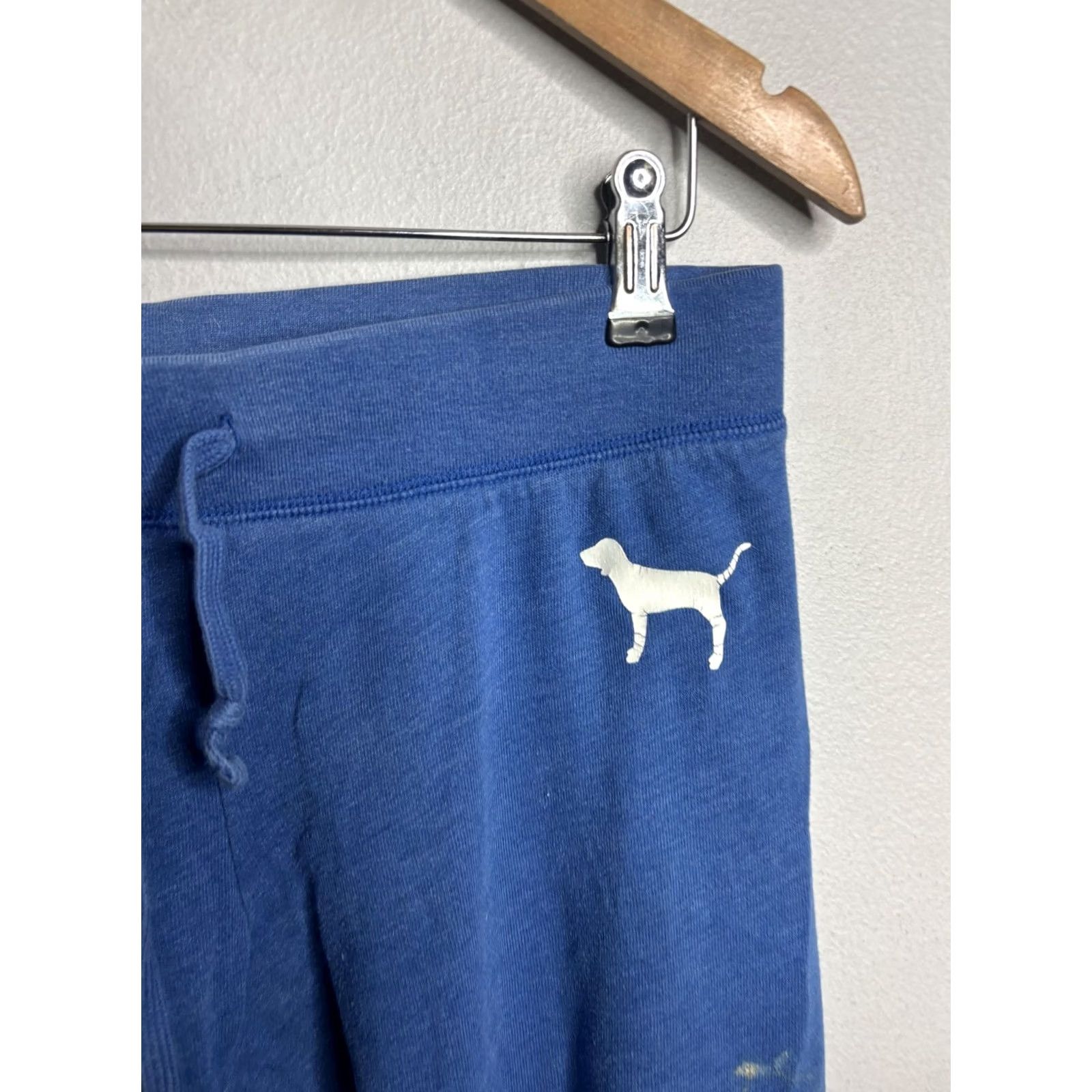 Pinko PINK Victoria's Secret Sweatpants Womens Small Blue Capri Joggers Logo Applique Size 26" / US 2 / IT 38 - 5 Thumbnail