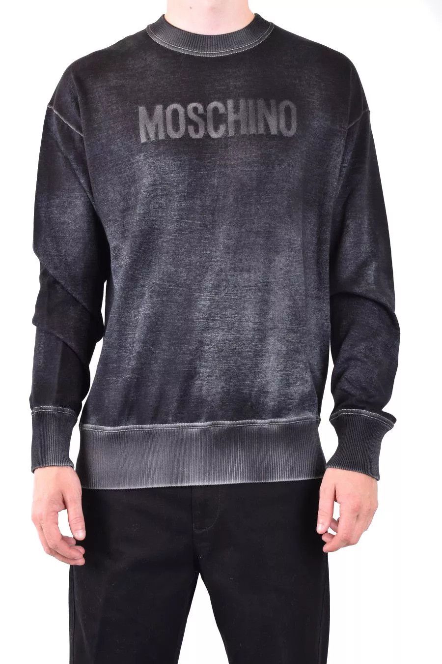Moschino o1y0225 Logo Sweater in Charcoal Size US M / EU 48-50 / 2 - 1 Thumbnail