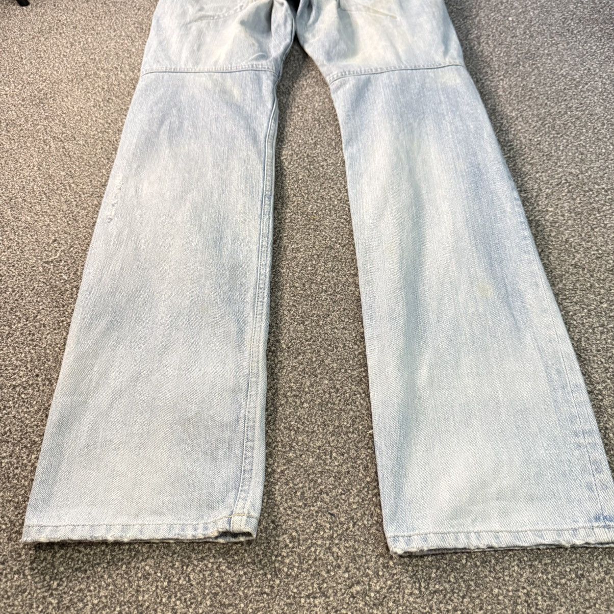 Marithe + Francois Girbaud 2000 y2k MFG Fashionista Light Wash Blue Distressed Denim Size US 31 - 11 Thumbnail