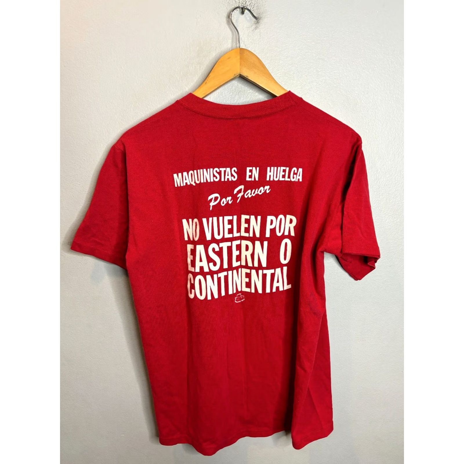 Jerzees VINTAGE Union Strike Don't Fly T-Shirt Red Men's XL 80s Jerzees Cotton Short Sleeve Basic Tee 678 Mens Size US XL / EU 56 / 4 - 4 Thumbnail