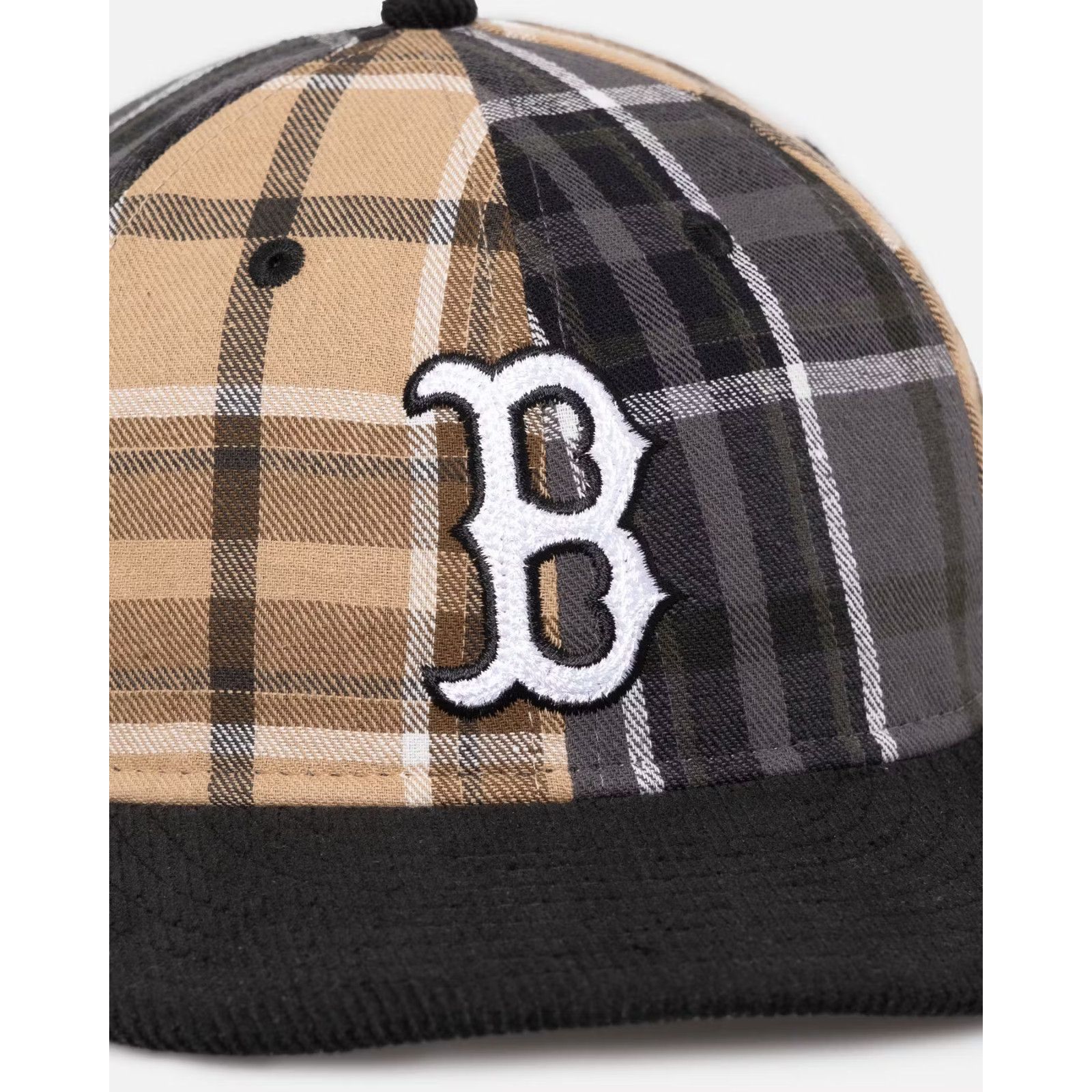 New Era Boston Red Sox New Era Plaid Strapback Hat High Crown MLB Size ONE SIZE - 3 Thumbnail