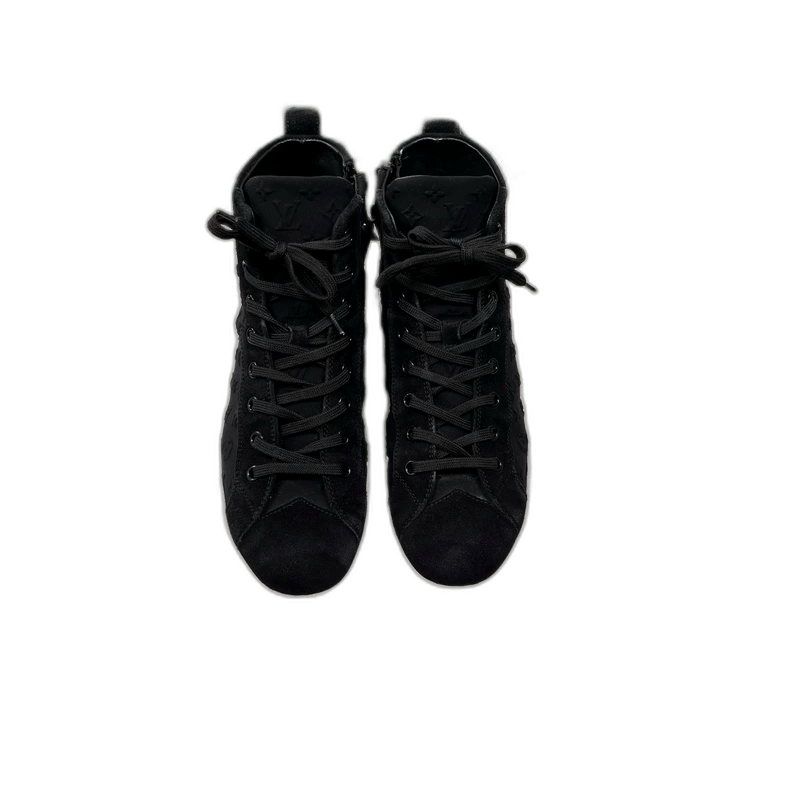 Louis Vuitton Louis Vuitton Black Embossed Sneakers Size 37-2506 Size US 8 / IT 38 - 1 Thumbnail