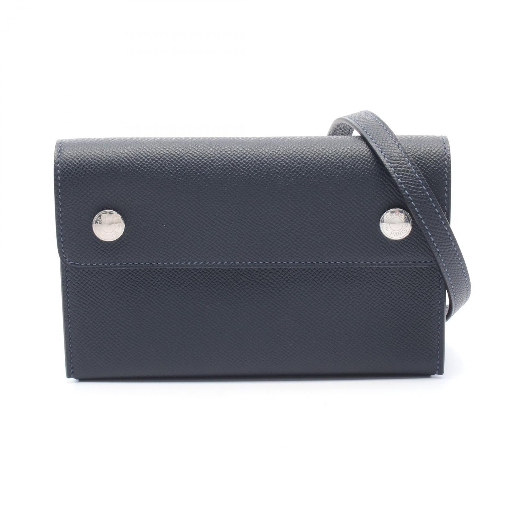 Hermes Hermes Nappage To Go Epsom Shoulder Bag Leather Shoulder Bag Stamp W (2024) in Blue, Women's
