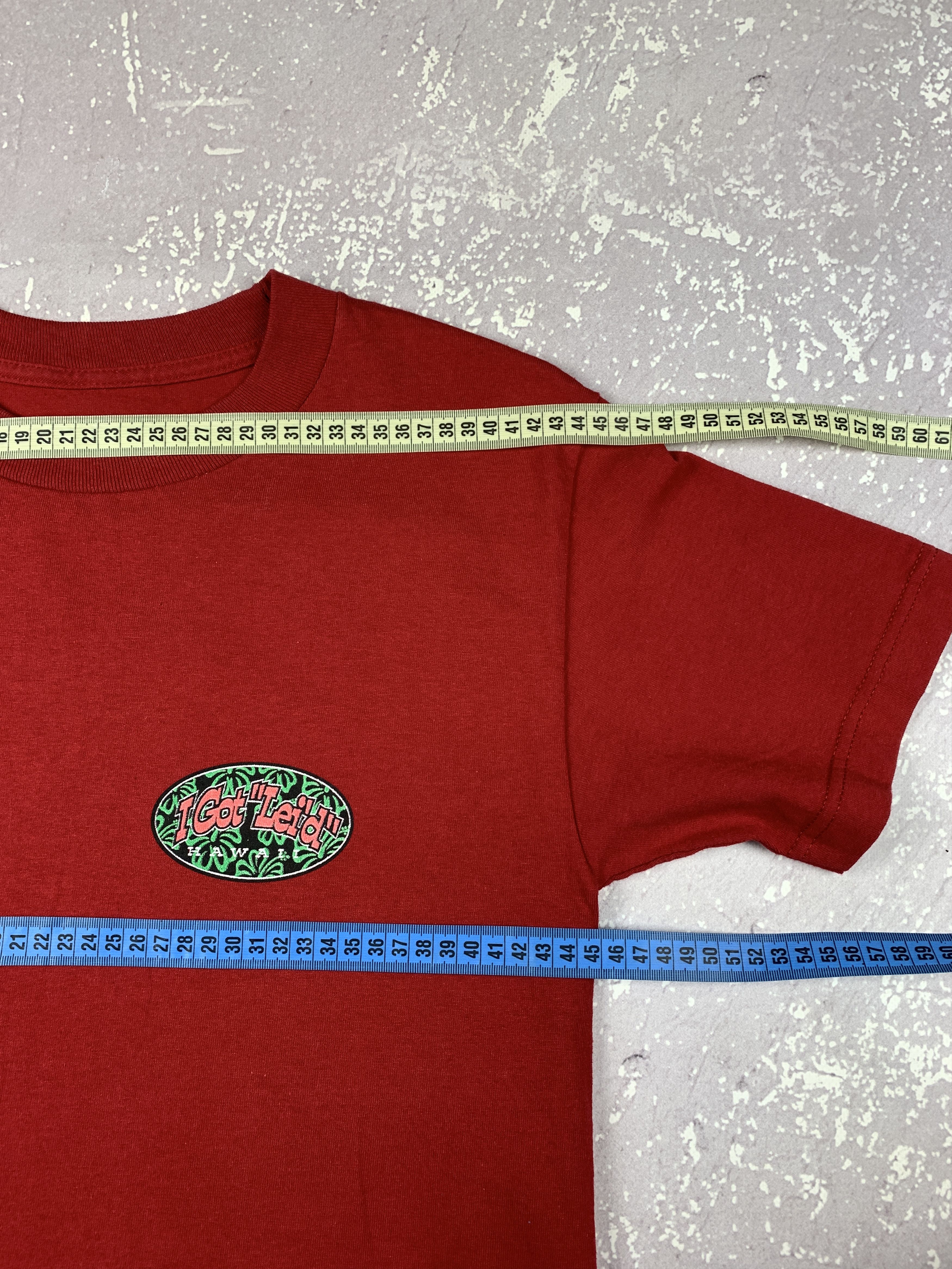 Vintage Vintage Y2K 90s I Got Leid Hawaiian T Shirt Mens Small Red Size US S / EU 44-46 / 1 - 8 Thumbnail