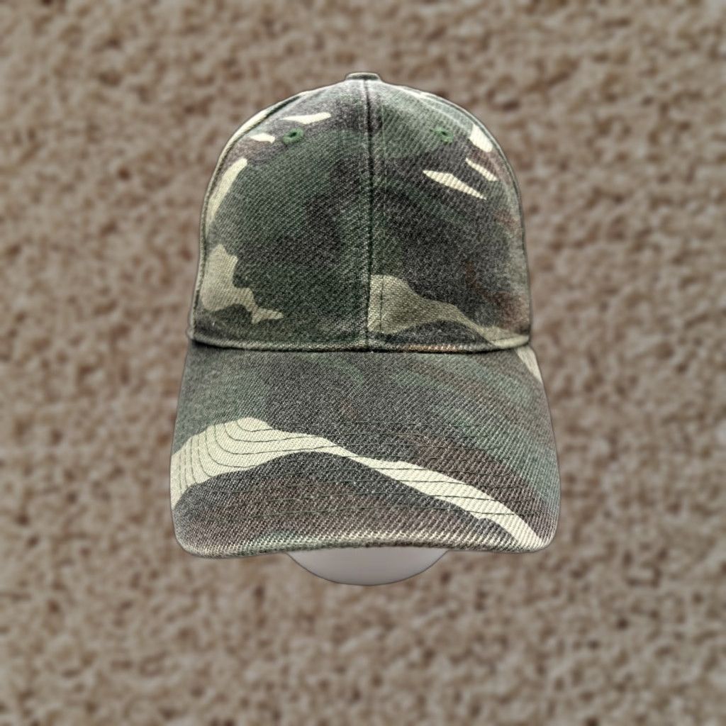 Vintage Green Camo Baseball Cap Adjustable One Size Cotton Outdoor Casual Mens Size ONE SIZE - 1 Thumbnail