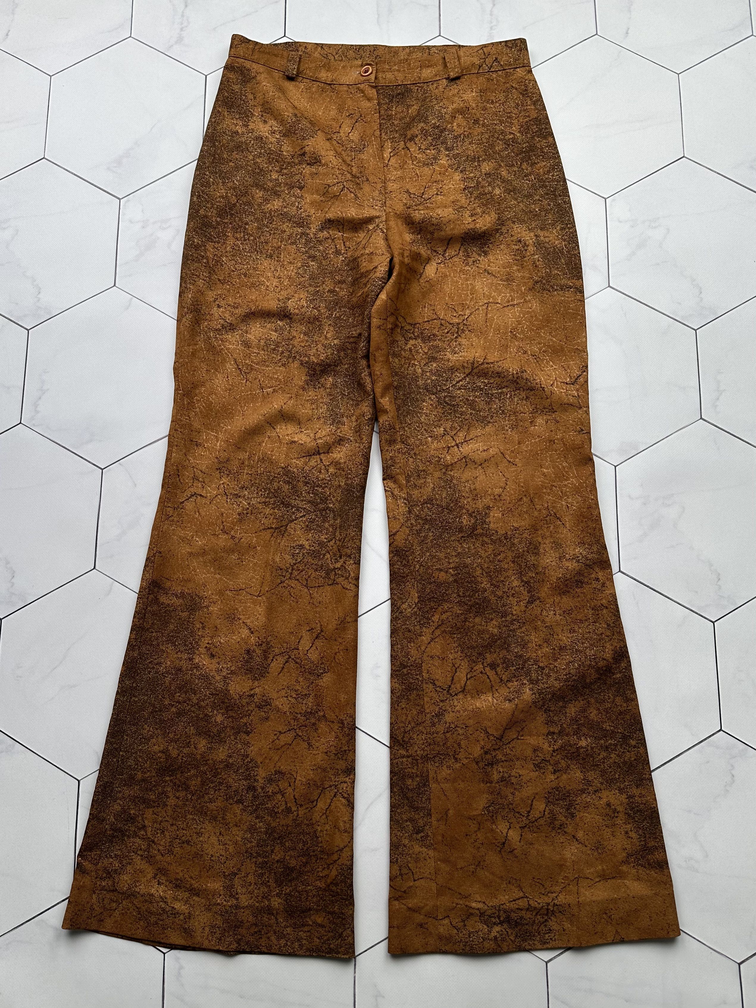 Japanese Brand Vintage Faded Printed Flare Pants (B423)E2 Size 27" / US 4 / IT 40 - 1 Thumbnail