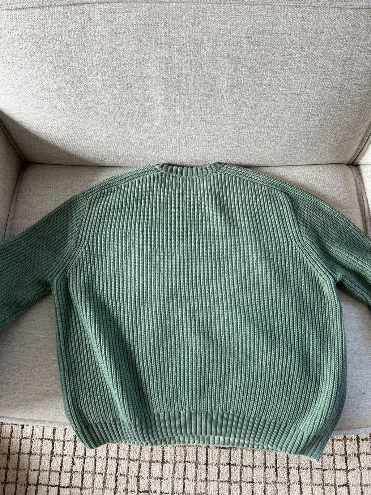 Ronning Washed Olive Green Fisherman Knit Sweater Size US L / EU 52-54 / 3 - 2 Thumbnail