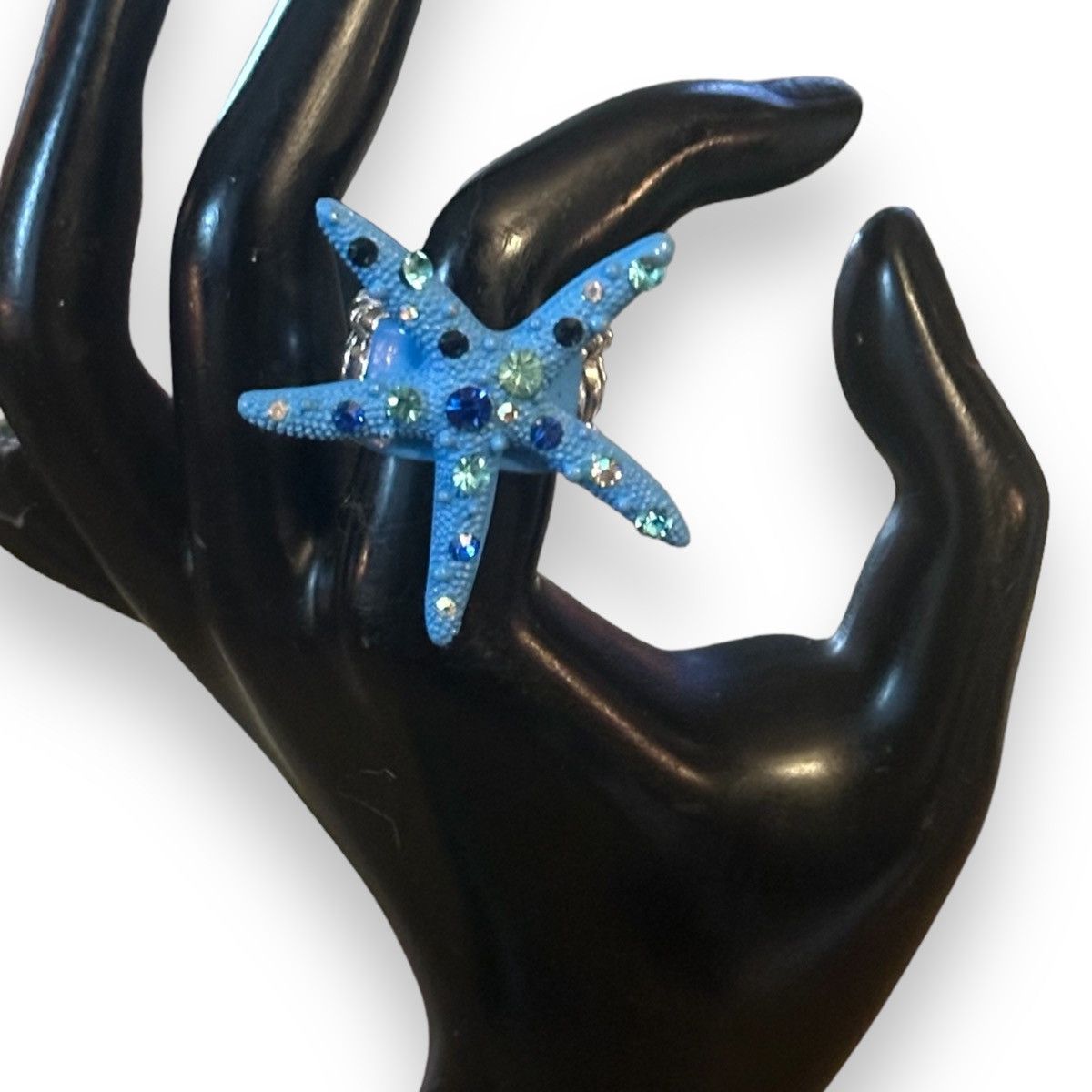 Other Blue rhinestone starfish stretch ring Size ONE SIZE - 2 Thumbnail
