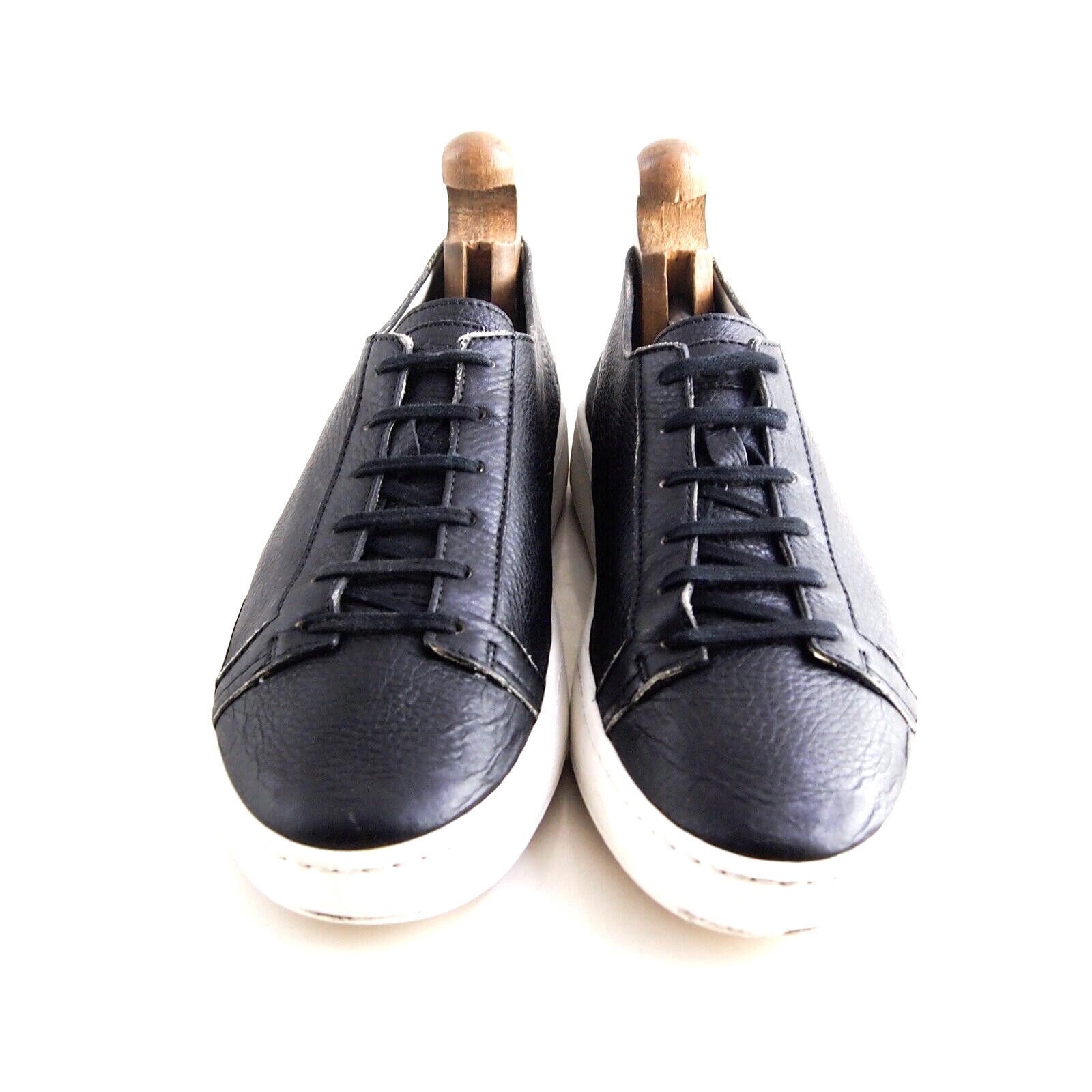 Santoni Santoni Low Top Sneakers Black Leather US 11.5 EU 44.5 Size US 11.5 / EU 44-45 - 3 Thumbnail