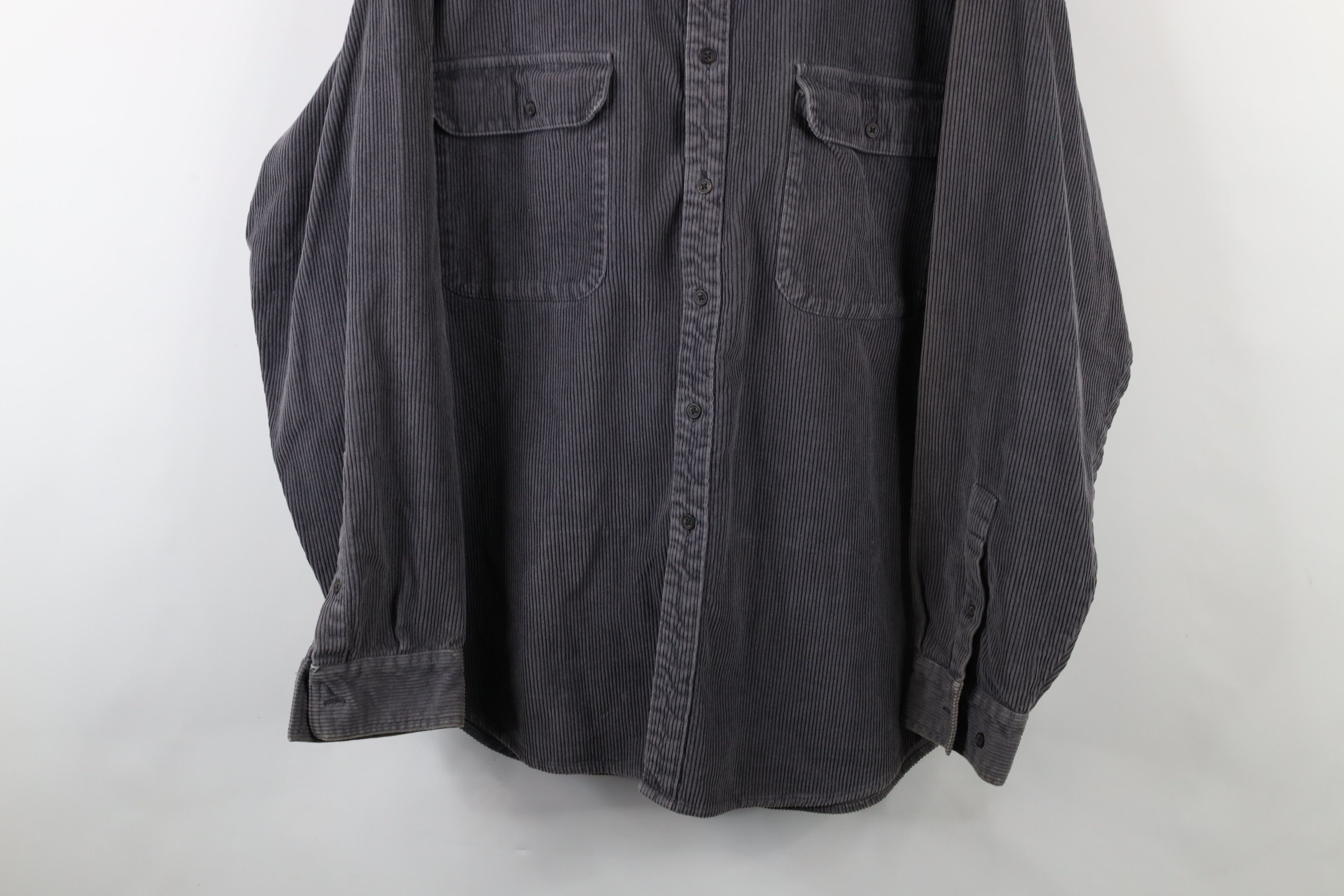 Vintage Vintage 90s Streetwear Heavyweight Button Shirt Gray Size US XL / EU 56 / 4 - 3 Thumbnail