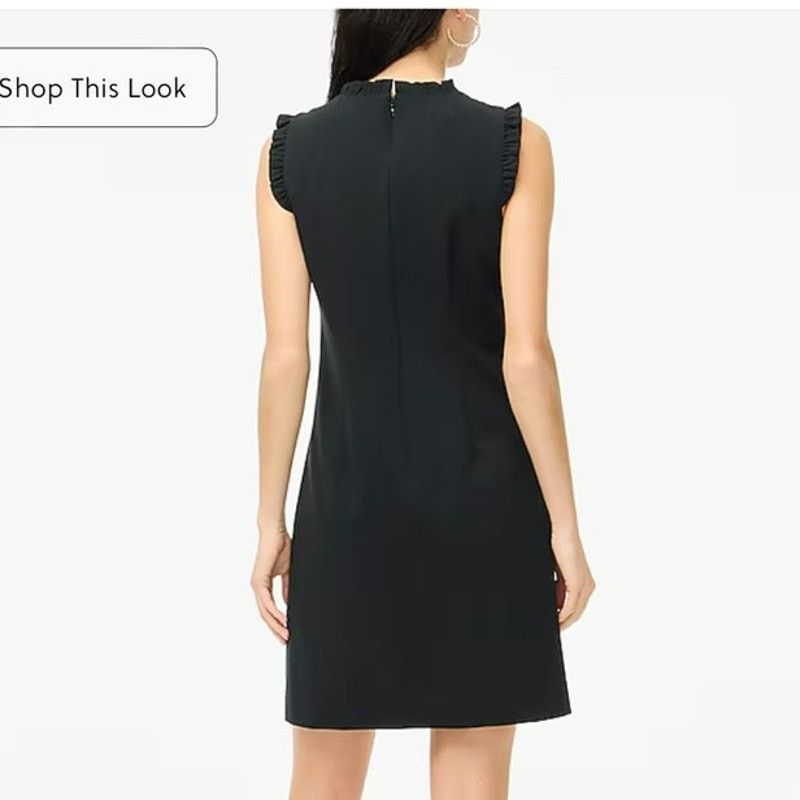 J.Crew J. Crew Ruffleneck suiting dress in Black Size 0 Sheath Size XS / US 0-2 / IT 36-38 - 3 Thumbnail